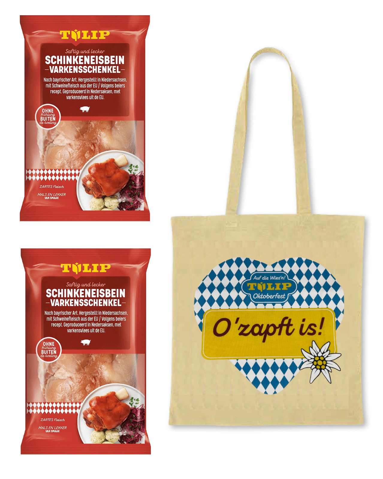 Wurstkonserve Schinkeneisbein 600g Gegart Vakuumverpackt Haxe Gepökelt + Tasche