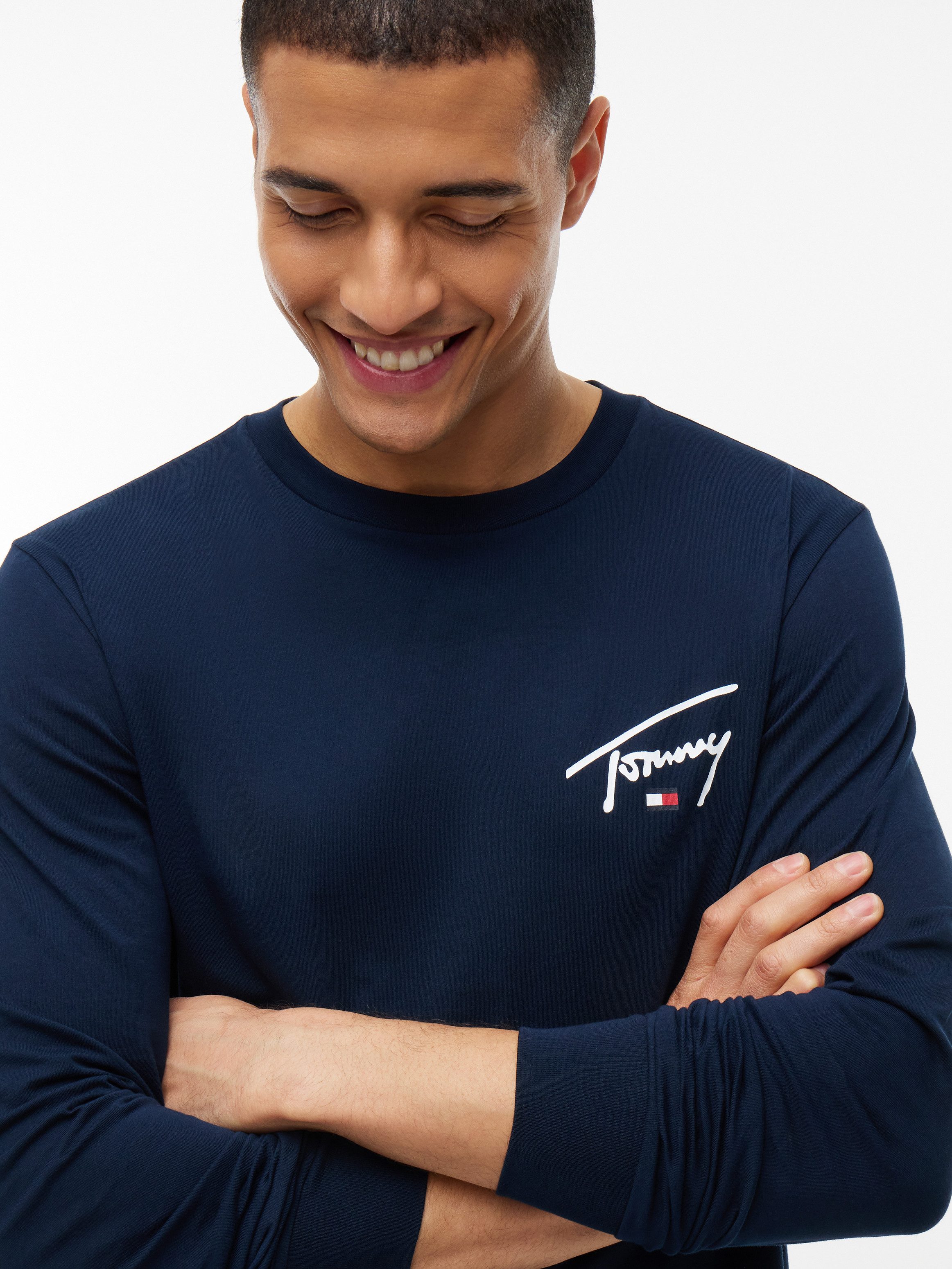 Tommy Jeans Langarmshirt SLIM SIGNATURE CHEST TEE Slim fit mit Rundhalsausschnitt – Bild 2 von 5