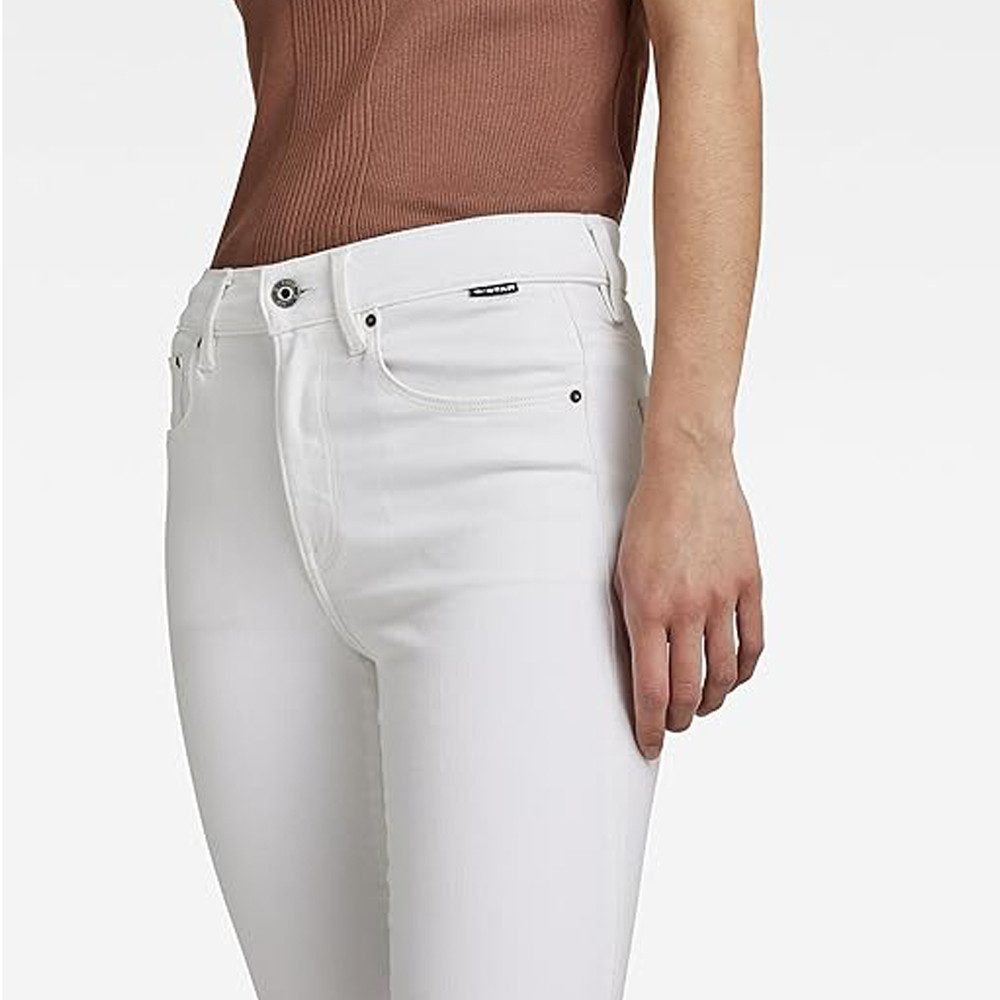 G-STAR Gerade Jeans RAW 3301 Skinny Ankle Jeans Elto Weiß Superstretch Damen Denim 28W/34L (1-tlg) Damen 3301 Skinny Ankle Jeans
