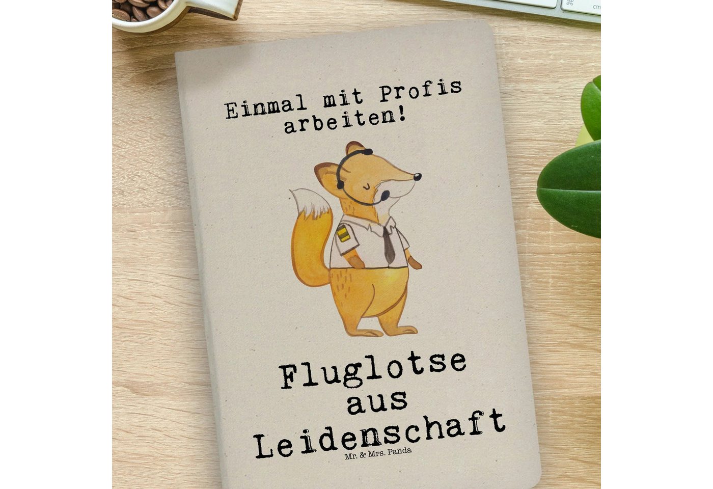 Thumbnail - Mr. & Mrs. Panda Notizbuch Fluglotse Leidenschaft - Transparent - Geschenk, Flugsicherung, DIN A Mr. & Mrs. Panda, Premi...