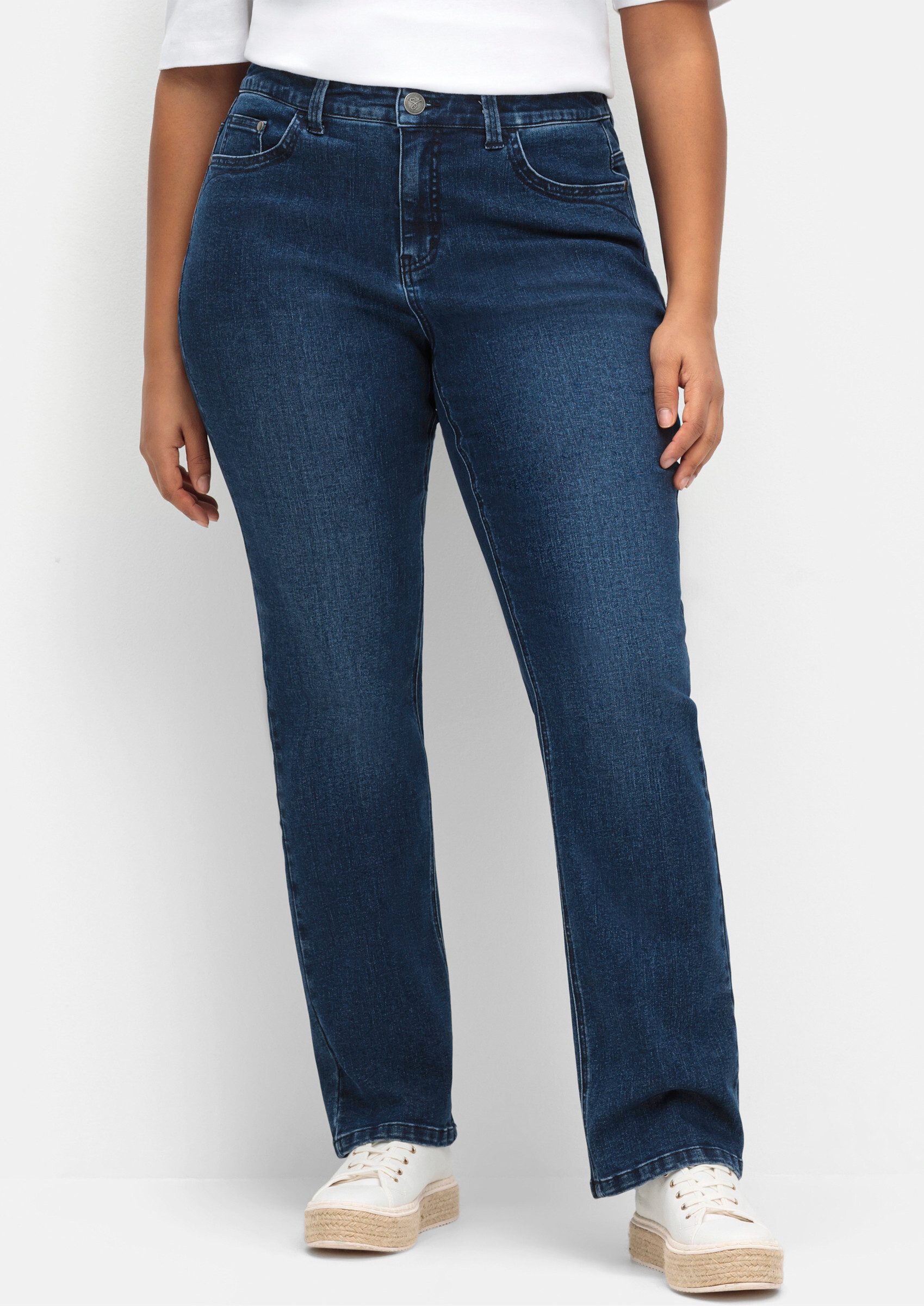 Sheego Bequeme Jeans Stretch-Jeans normal mit funktionellen TruTemp365® Fasern – Bild 4 von 5