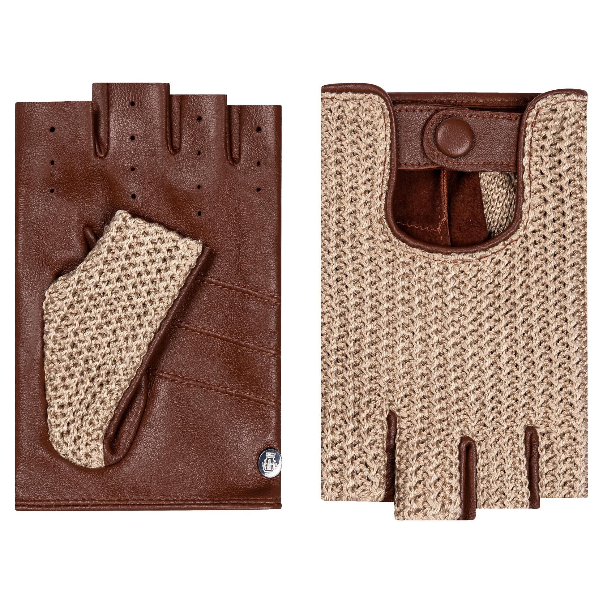 Roeckl Lederhandschuhe SAN MARCO AUTOFAHRER Kurzfingerhandschuhe mit Verschluss