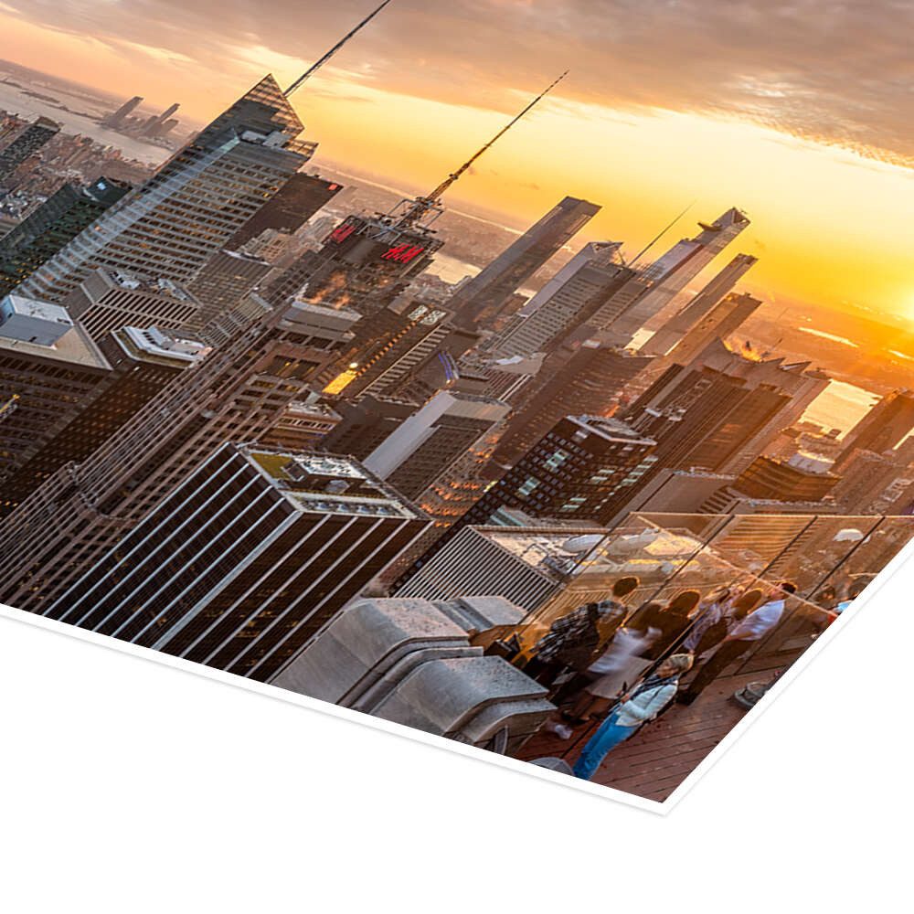 Posterlounge Wandbild New York City Skyline bei Sonnenuntergang, Jan Christopher Becke, erhältlich als Poster, Leinwandbild, Wandsticker oder Acrylglasbild