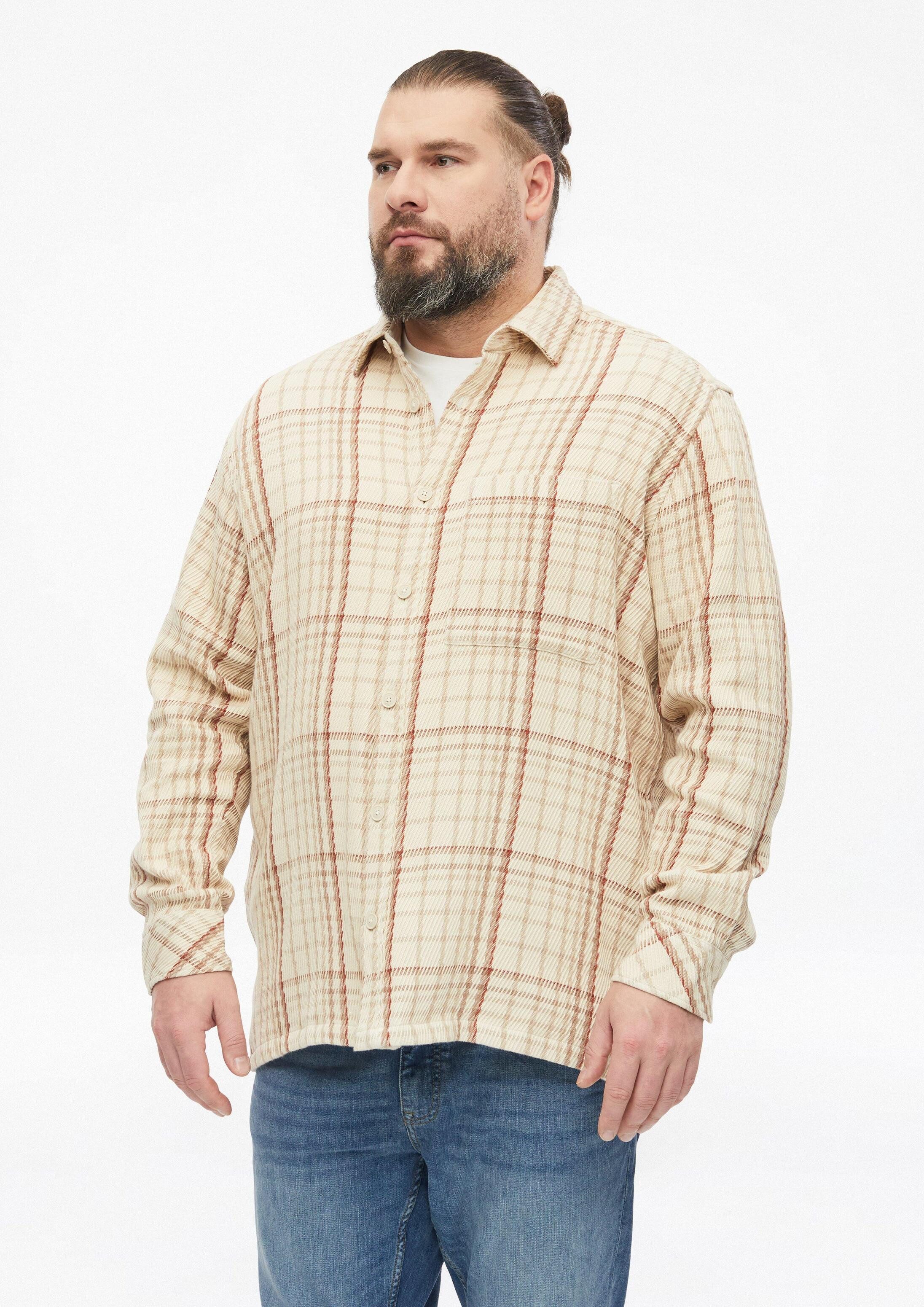 s.Oliver Langarmhemd Hemd Kariertes Overshirt mit Brusttasche