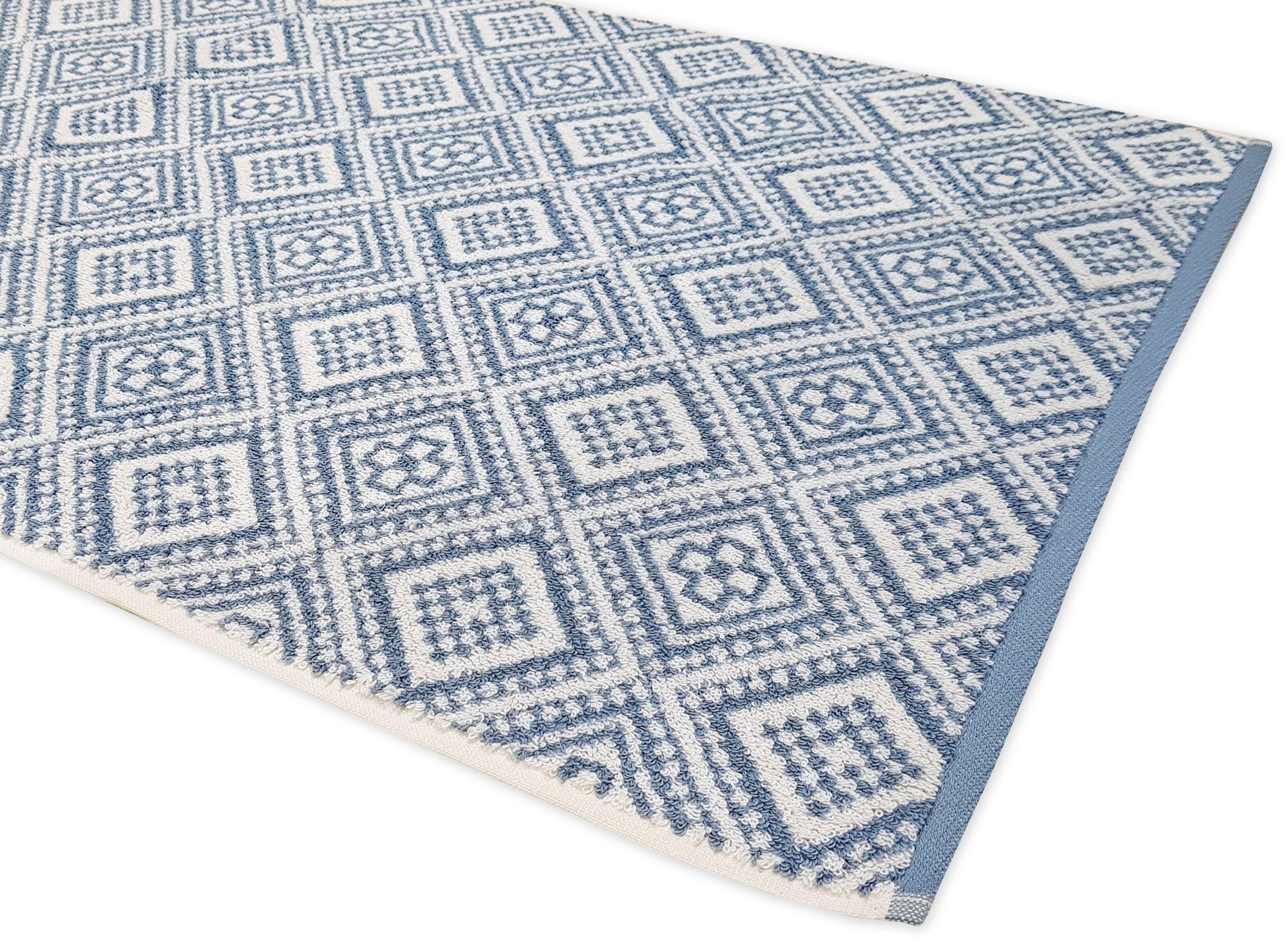 framsohn frottier Handtücher hergestellt beige-rauchblau-blau-naturweiß gemustert, Walkfrottier in skandinavisch Arabeske, (2-St), Österreich