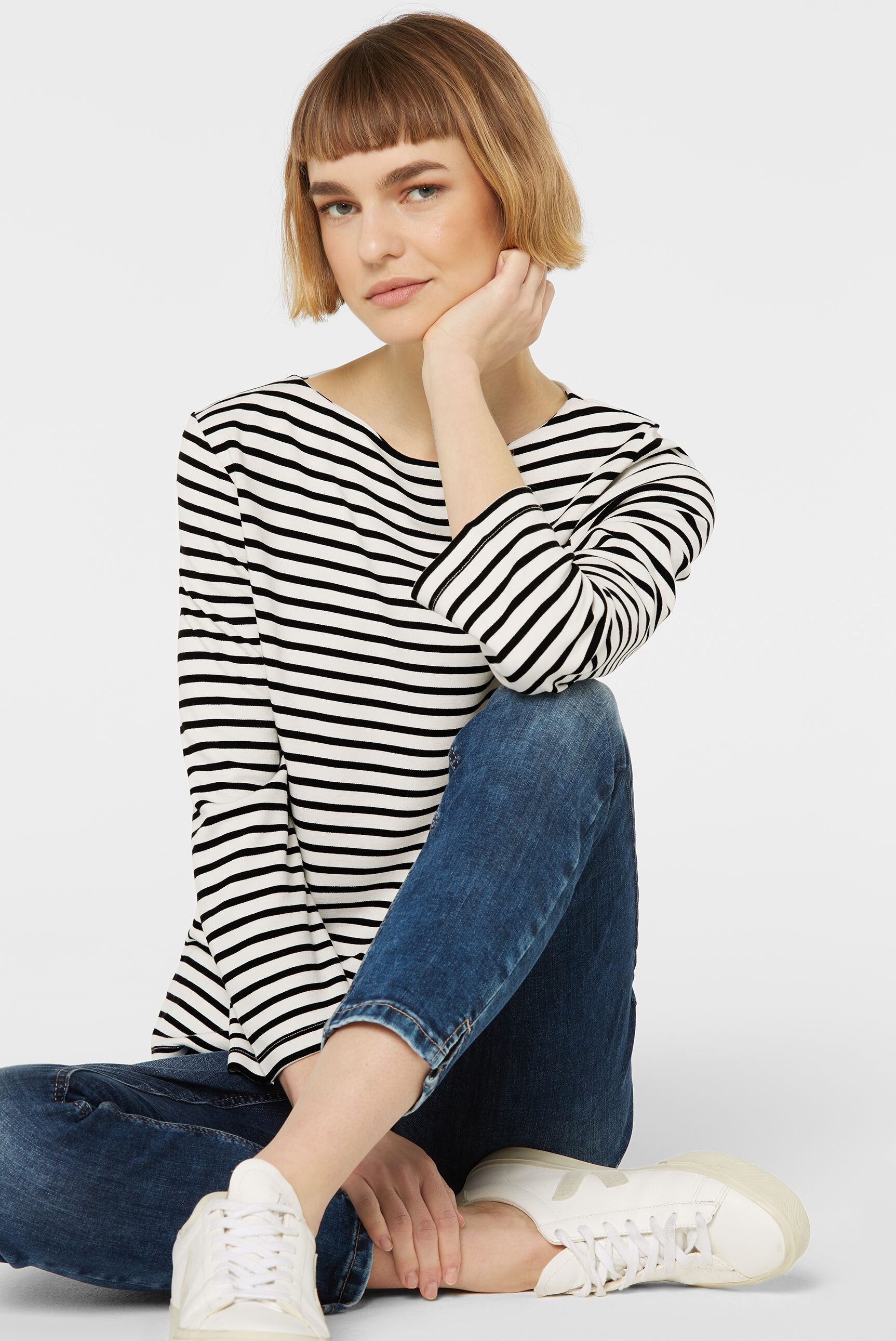 SENSES.THE LABEL 3/4-Arm-Shirt mit verkürzten Ärmeln