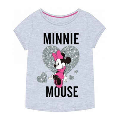 EplusM T-Shirt Minnie Mouse Shirt mit glitzerndem Herz, grau