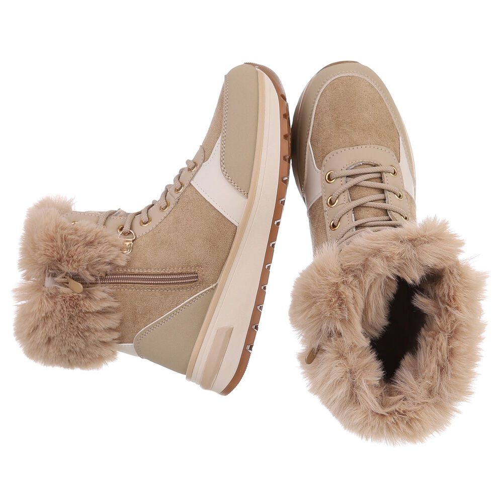 Ital-Design Damen Winterboots mit Futter und modischem Design Schnürstiefel günstig online kaufen