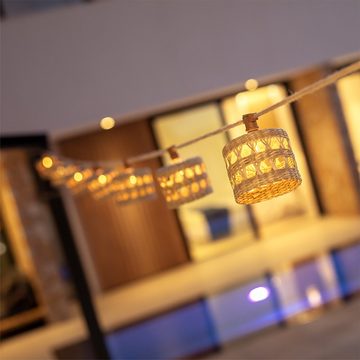 Licht-Trend Dekolicht Alba LED Biergarten Boho Lichterkette IP44 Braun, Warmweiß