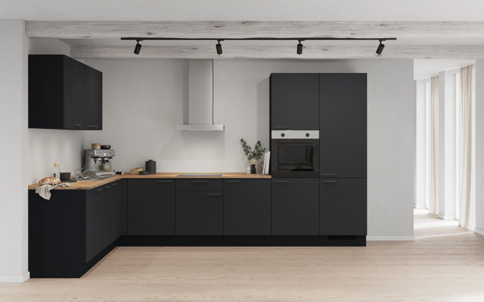 nobilia® Winkelküche Hem, individuell anpassbar, gratis Küchenplanung mit Profis, (Breite 613.2 cm), vormontiert, wahlw. mit E-Geräten, inkl. Lieferung