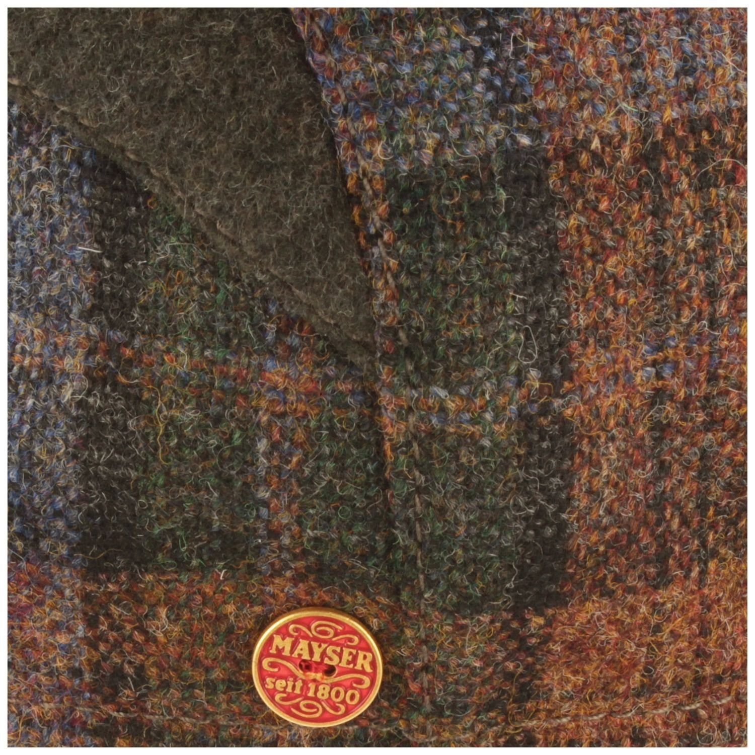 Mayser Schiebermütze mehrteilige Patchwork Woll-Flatcap Sid mit Karo-Muster
