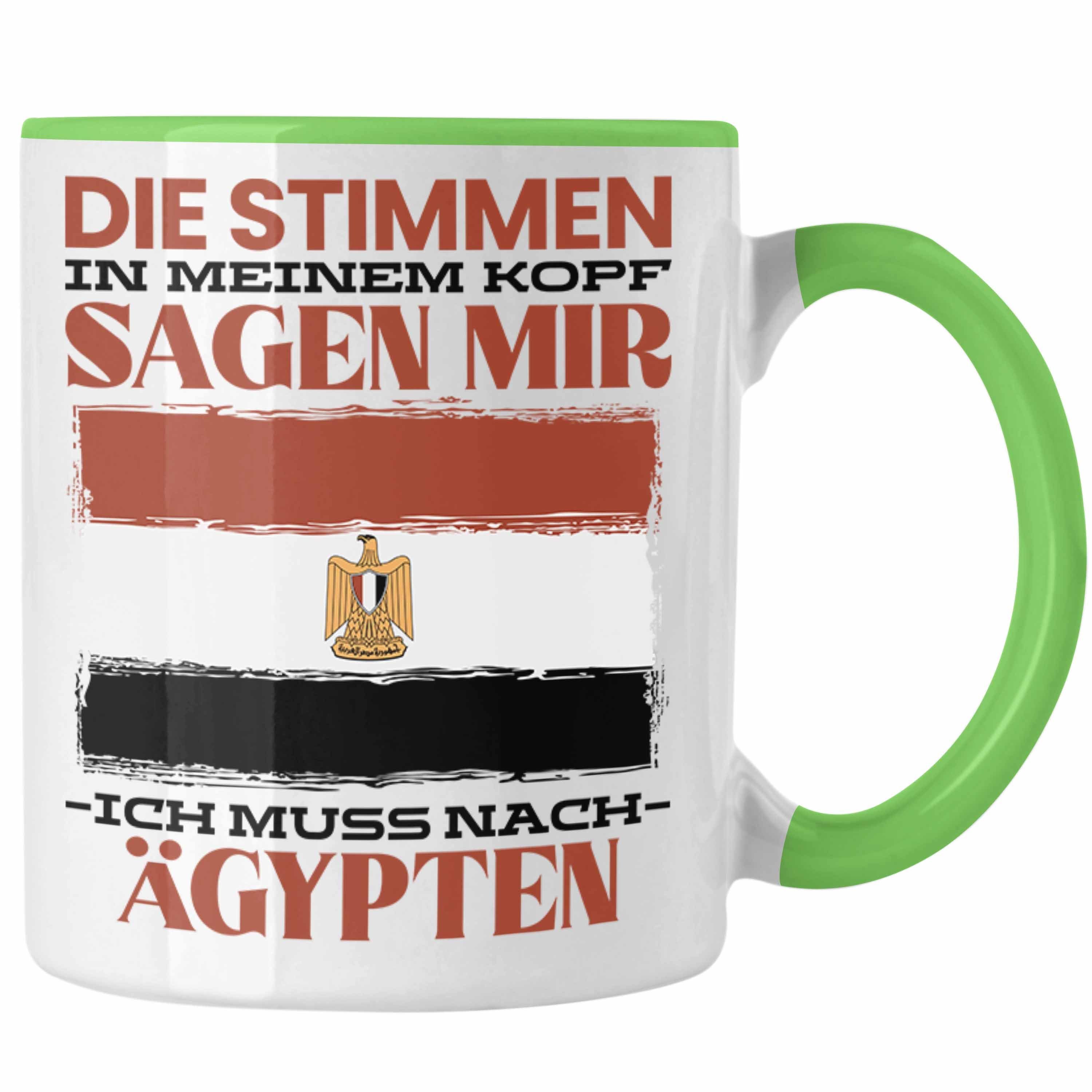 Trendation Tasse Trendation - Ägypten Tasse Urlaub Heimat Geschenk Spruch Ägypter Gesch Grün