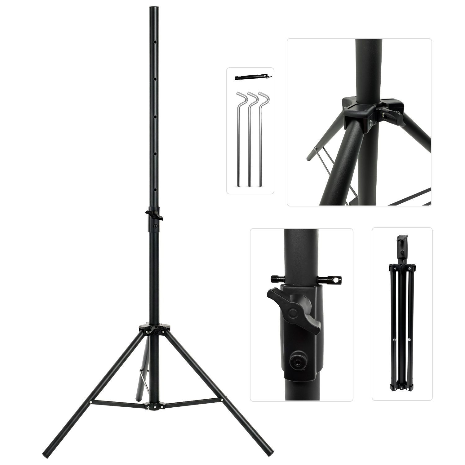 ARLI 60 cm SAT Anlage mit Single LNB Stativ Satfinder 3 m + 7 m Kabel Camping Sat-Anlage (für Balkon Garten), Fensterdurchführung Satellitenschüssel grau