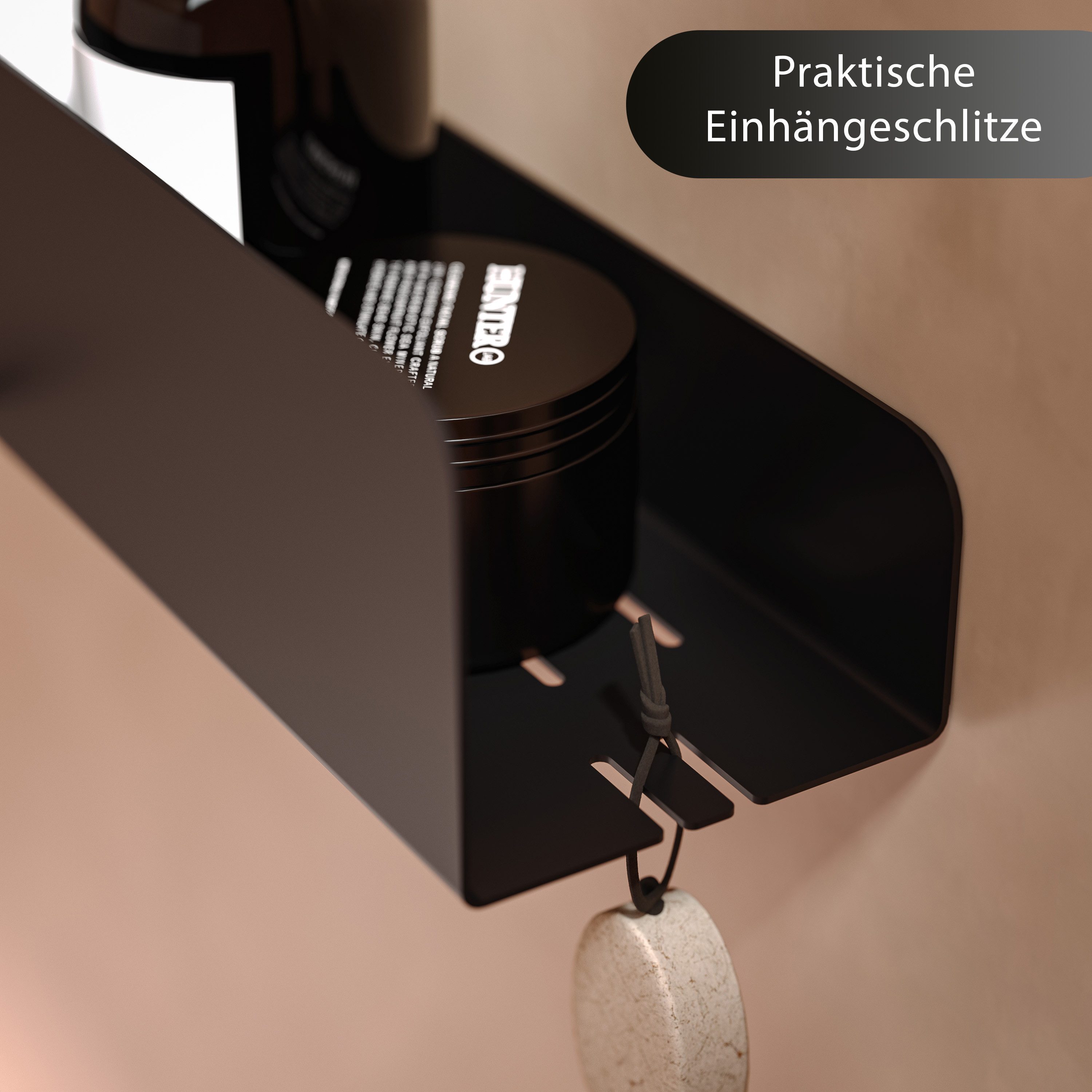 Dolvhin Duschablage ohne Bohren, Duschkorb Kleben, Duschregal ohne Bohren, Badregal, Badablage Edelstahl, Mit Ablaufrillen & Einhängeschlitze, Inkl. starkem Montage Klebeset