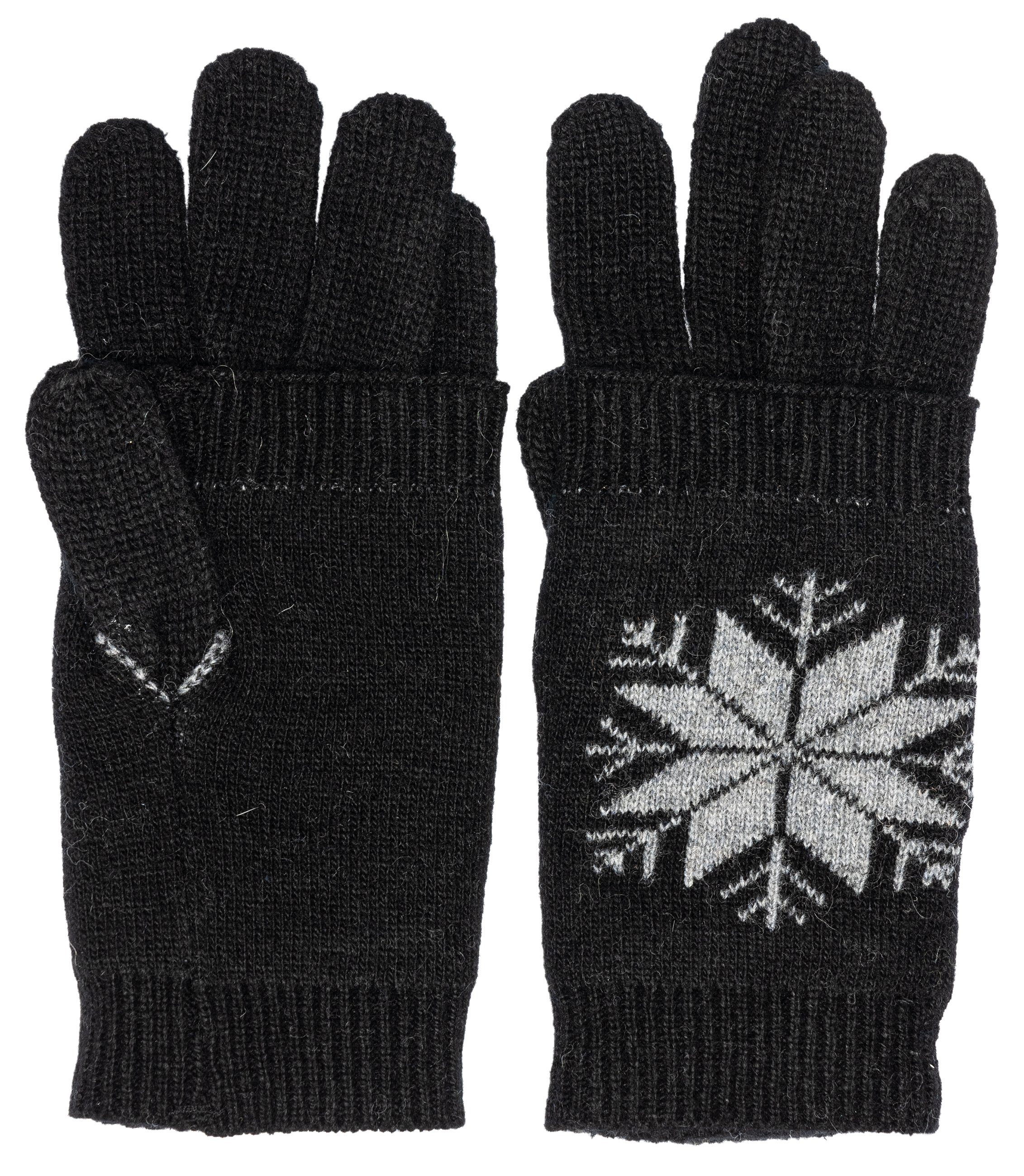 Caspar Strickhandschuhe GLV018 warme Damen Strick Handschuhe mit Eiskristall Dekor