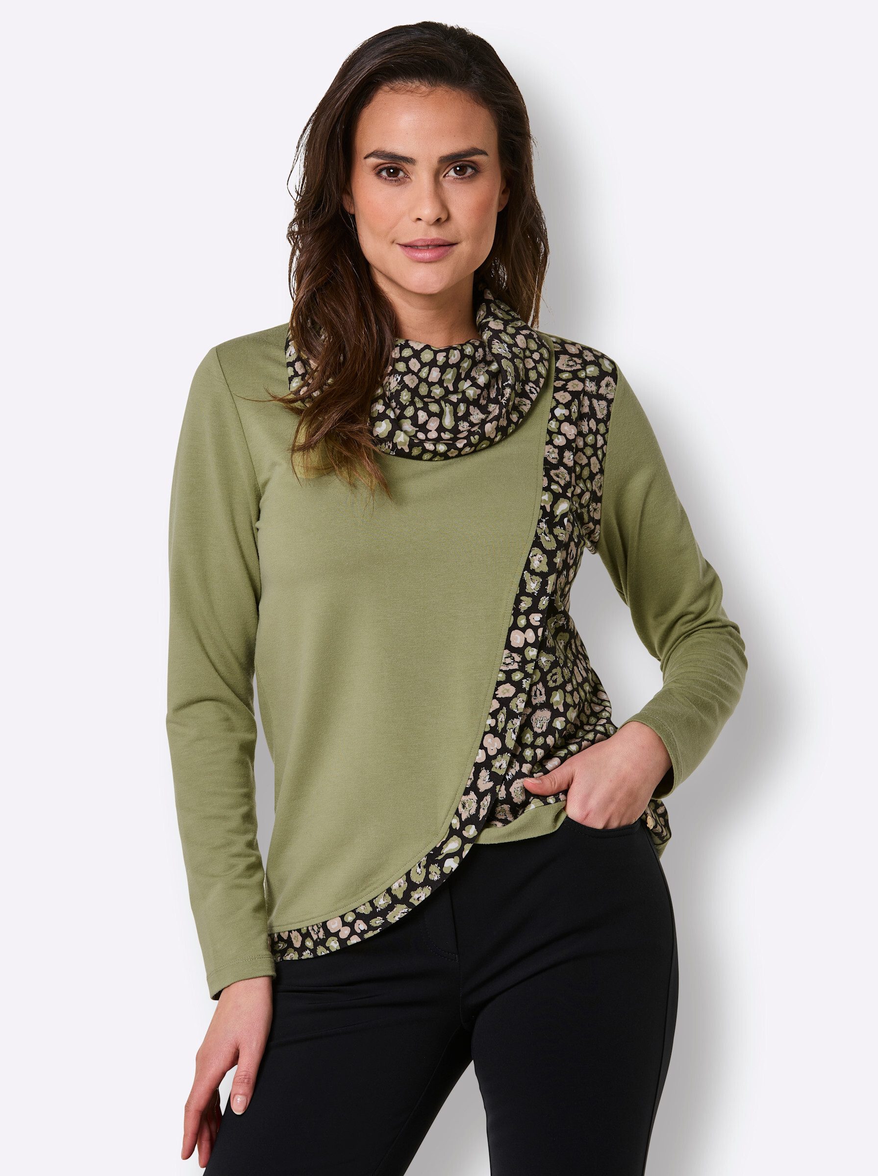 creation L T-Shirt Lyocell-Shirt Langarm