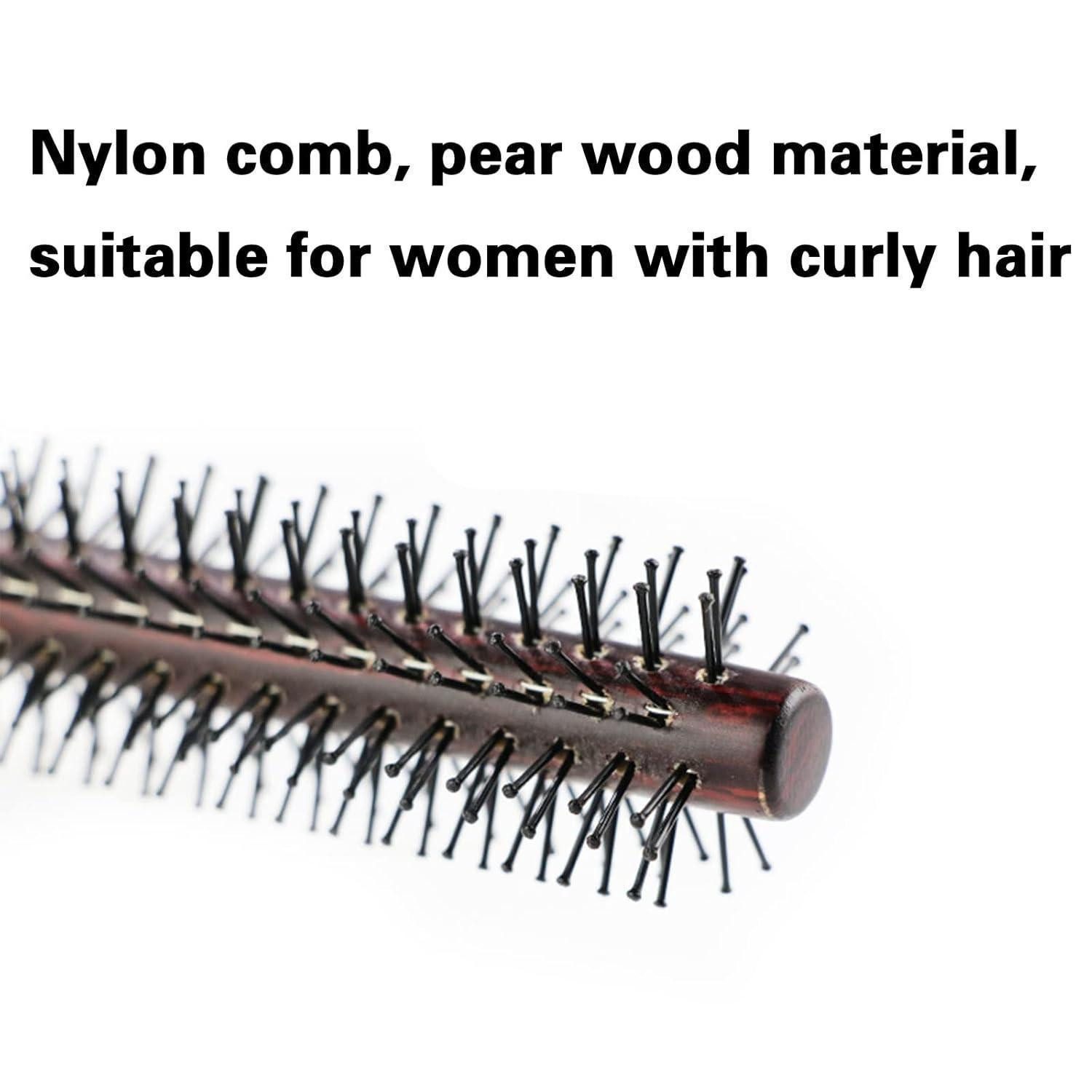 LABUYI Rundbürste 1 Stück Rundbürste Haarbürste Nylon Borste 21cm - Klein Bart Pony