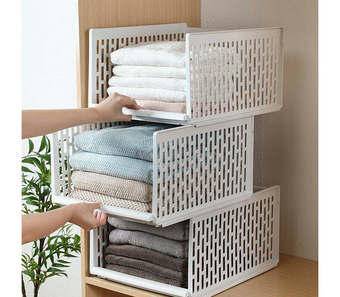 wohnTRAUM24 Aufbewahrungsbox Schrank-Organizer klappbar, Aufbewahrung und Organisation, Kunststoff, Platzsparend faltbar, verstärktes Stecksystem, Belüftungsschlitze