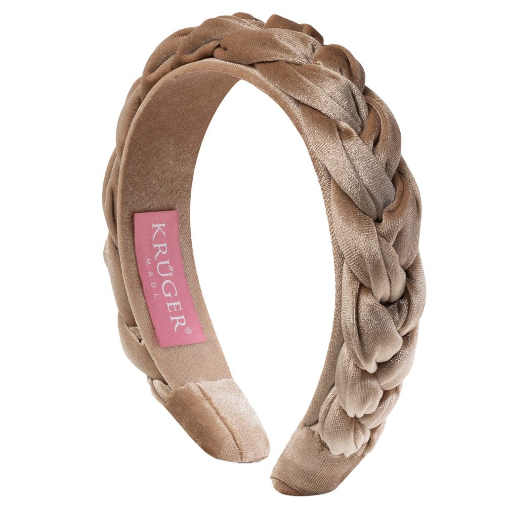 Krüger Haarreif Samt-Haarreif geflochten beige