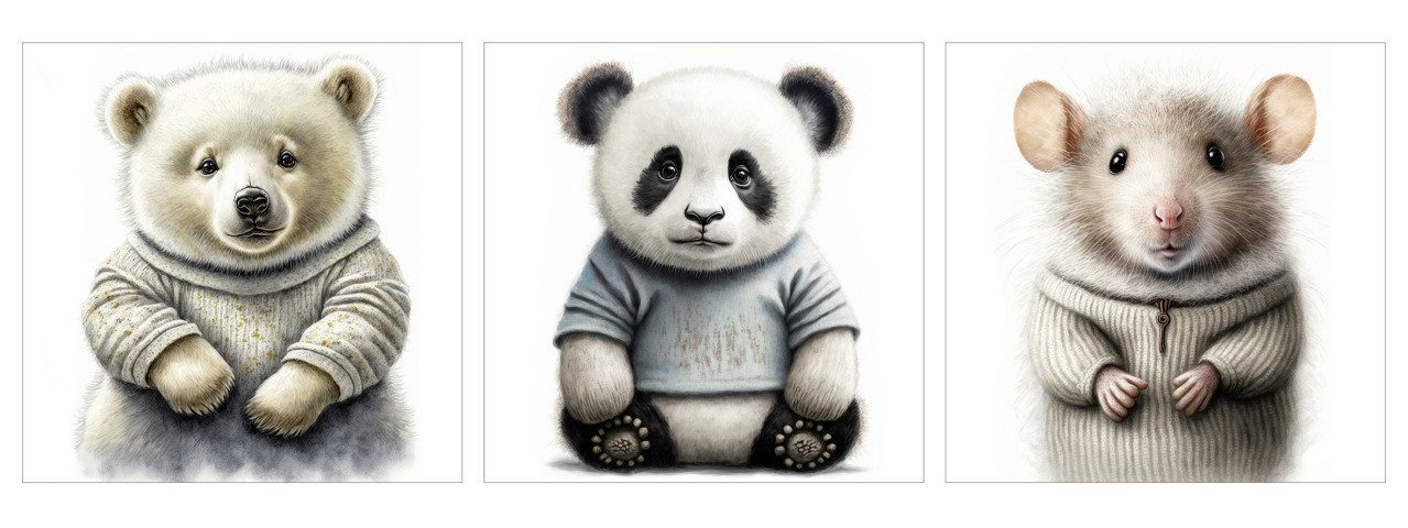 The Wall - the art of framing AG Wandbild Keilrahmenbild cute baby animals 25 x 25 cm 3, Tiere