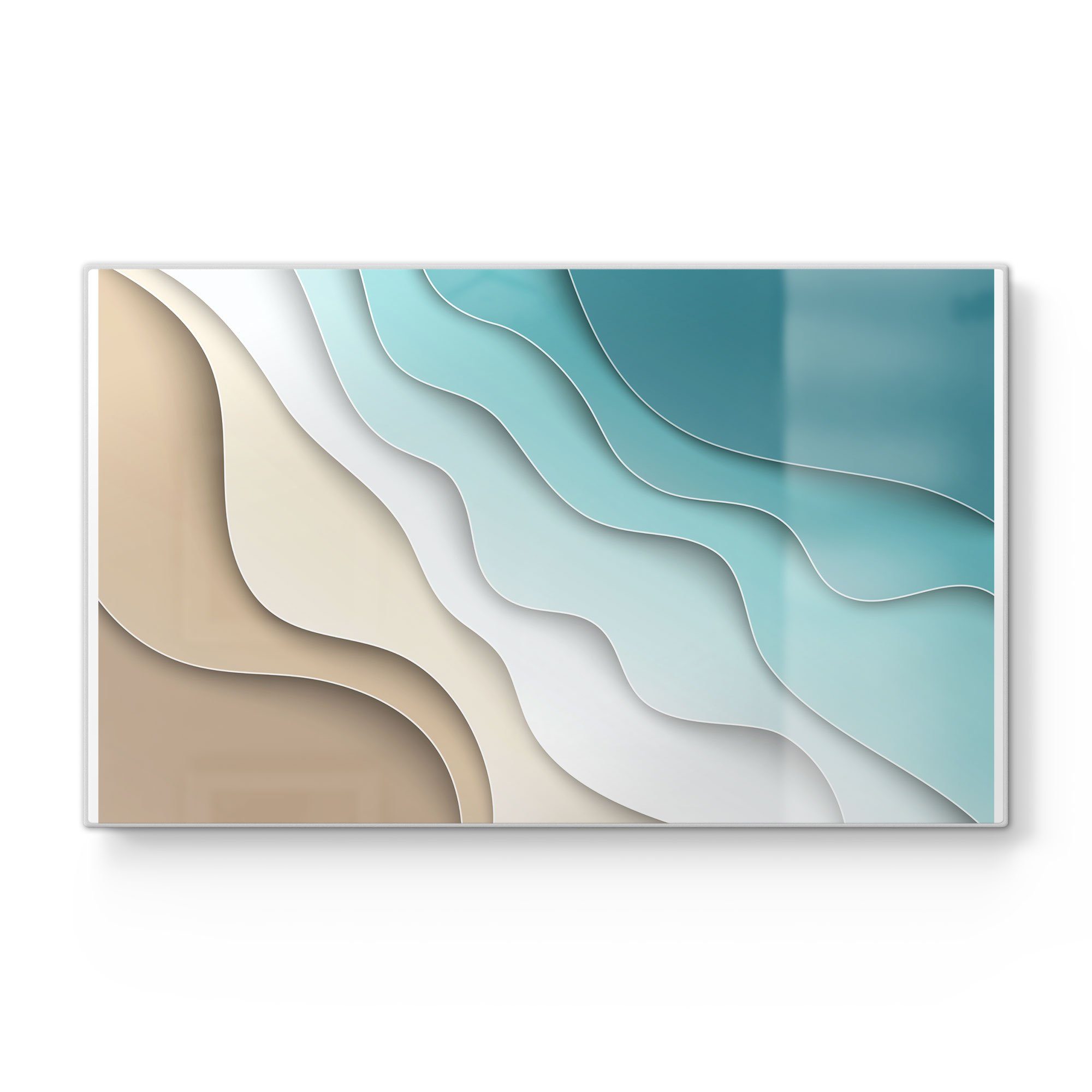 DEQORI Schneidebrett 'Farbige Papierwellen', Glas, Platte Frühstücksbrett Schneideplatte