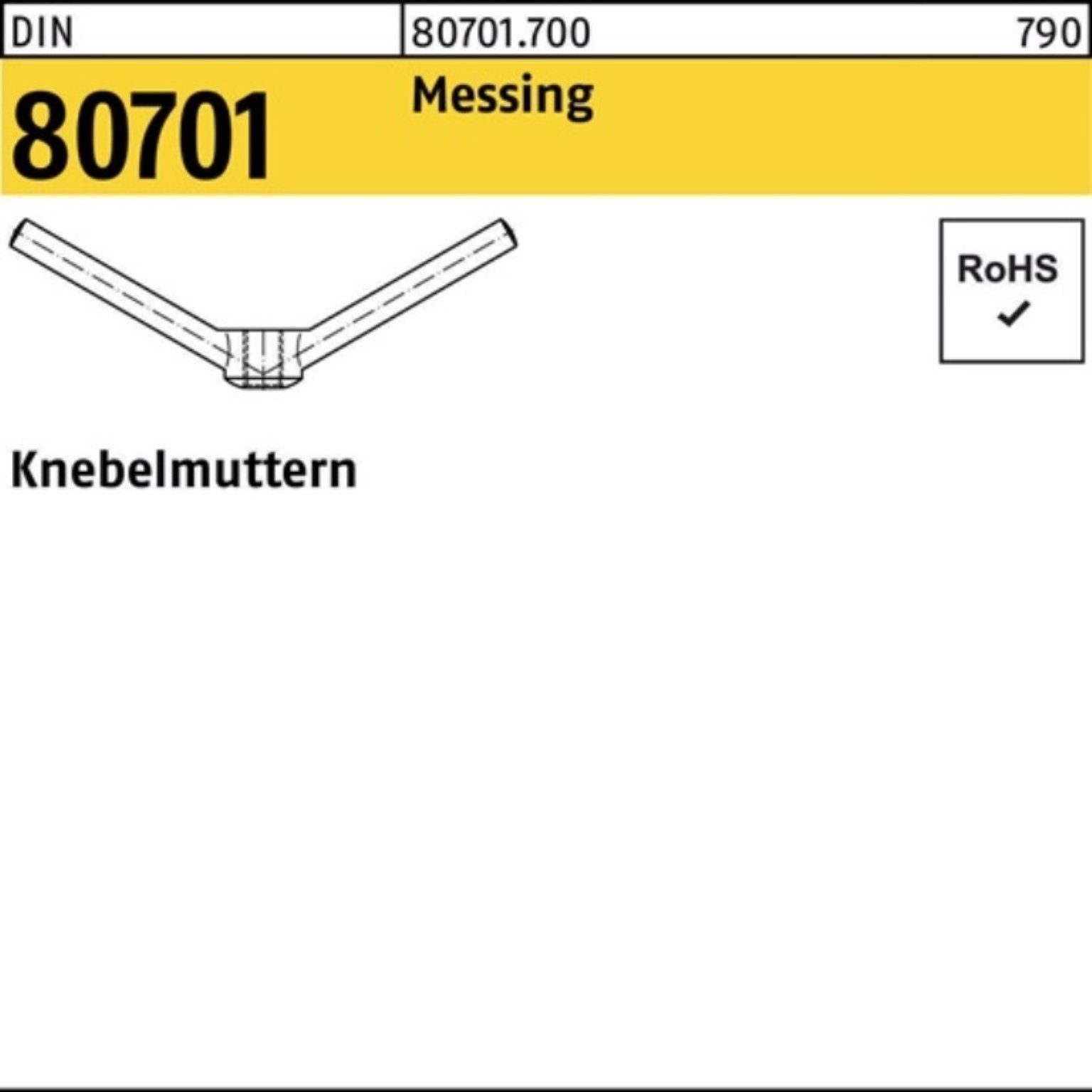 Reyher Knebelmutter 100er Pack Knebelmutter DIN 80701 M24 Messing 1 Stück DIN 80701 Messi