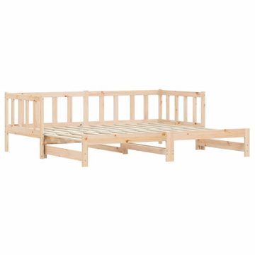 furnicato Bett Tagesbett Ausziehbar Weiß 80x200 cm Massivholz Kiefer