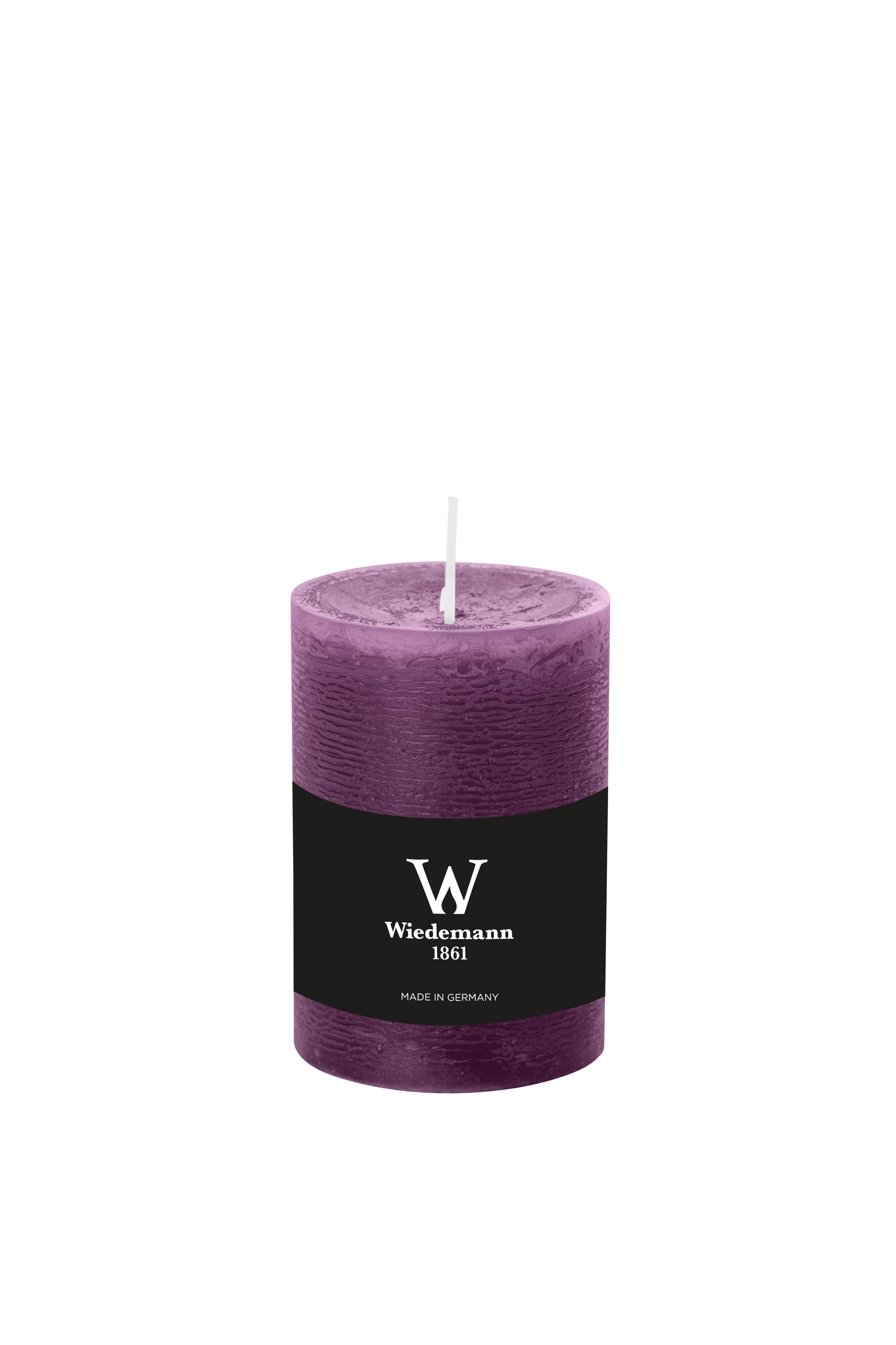 INNA-Glas Stumpenkerze Votivkerze Aurora, violett, 14cm, Ø 9,8cm, 100h - Made in Germany