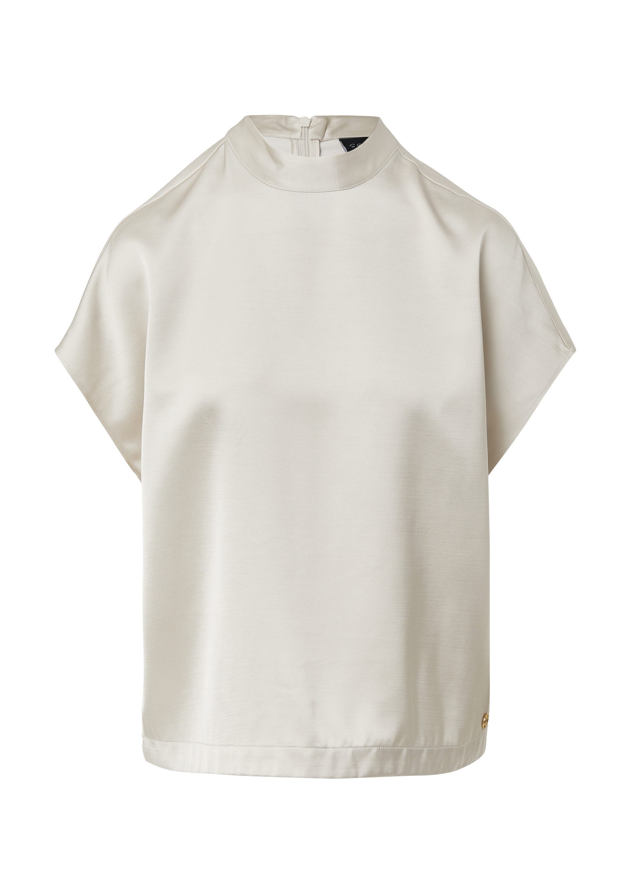 s.Oliver Kurzarmbluse Bluse Satinierte Viskosemix-Bluse im Relaxed Fit mit günstig online kaufen