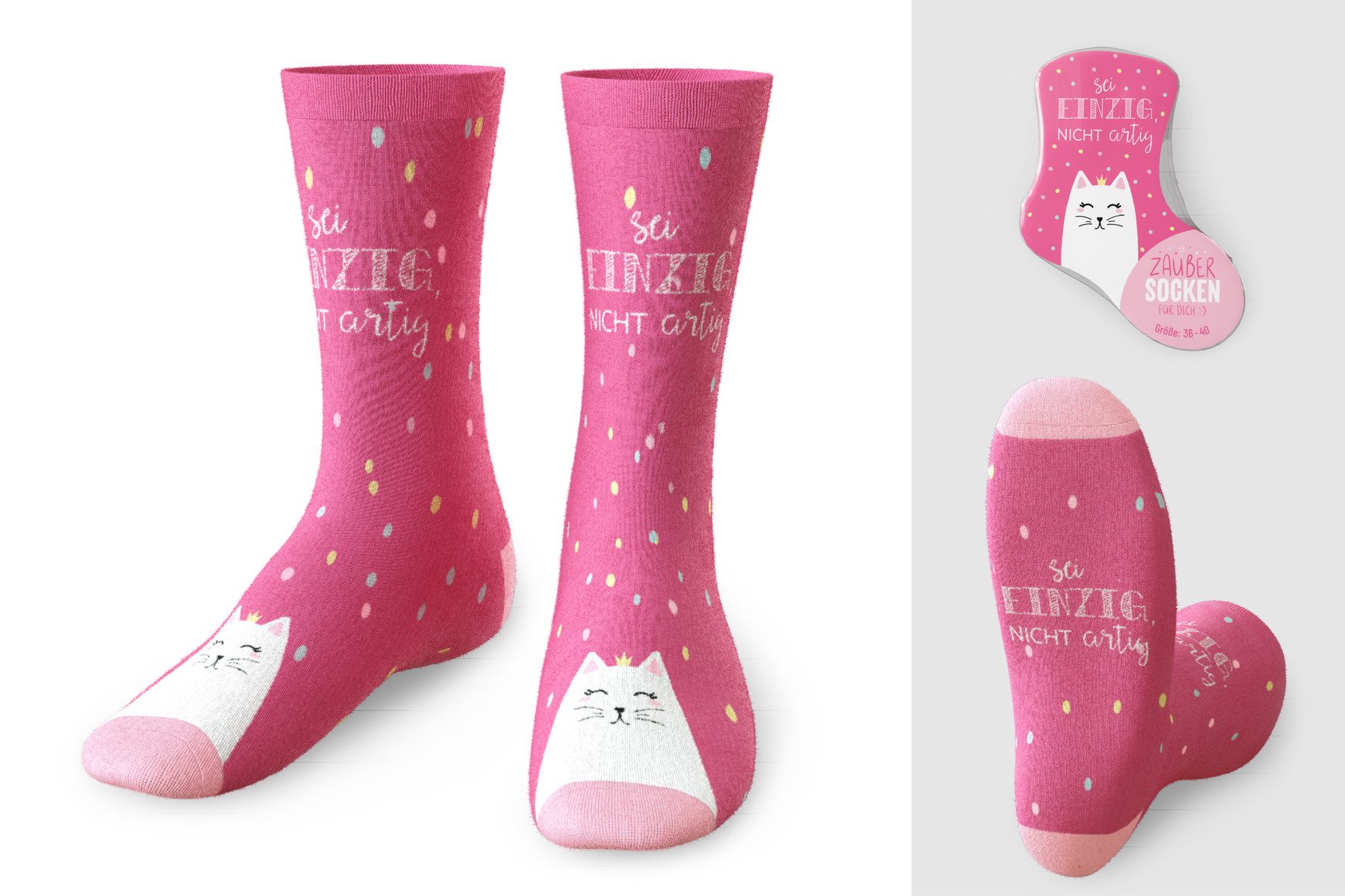 La Vida Socken Kinder Socken Zaubersocken Gr 36-40 Geschenk la vida Katze 3755811