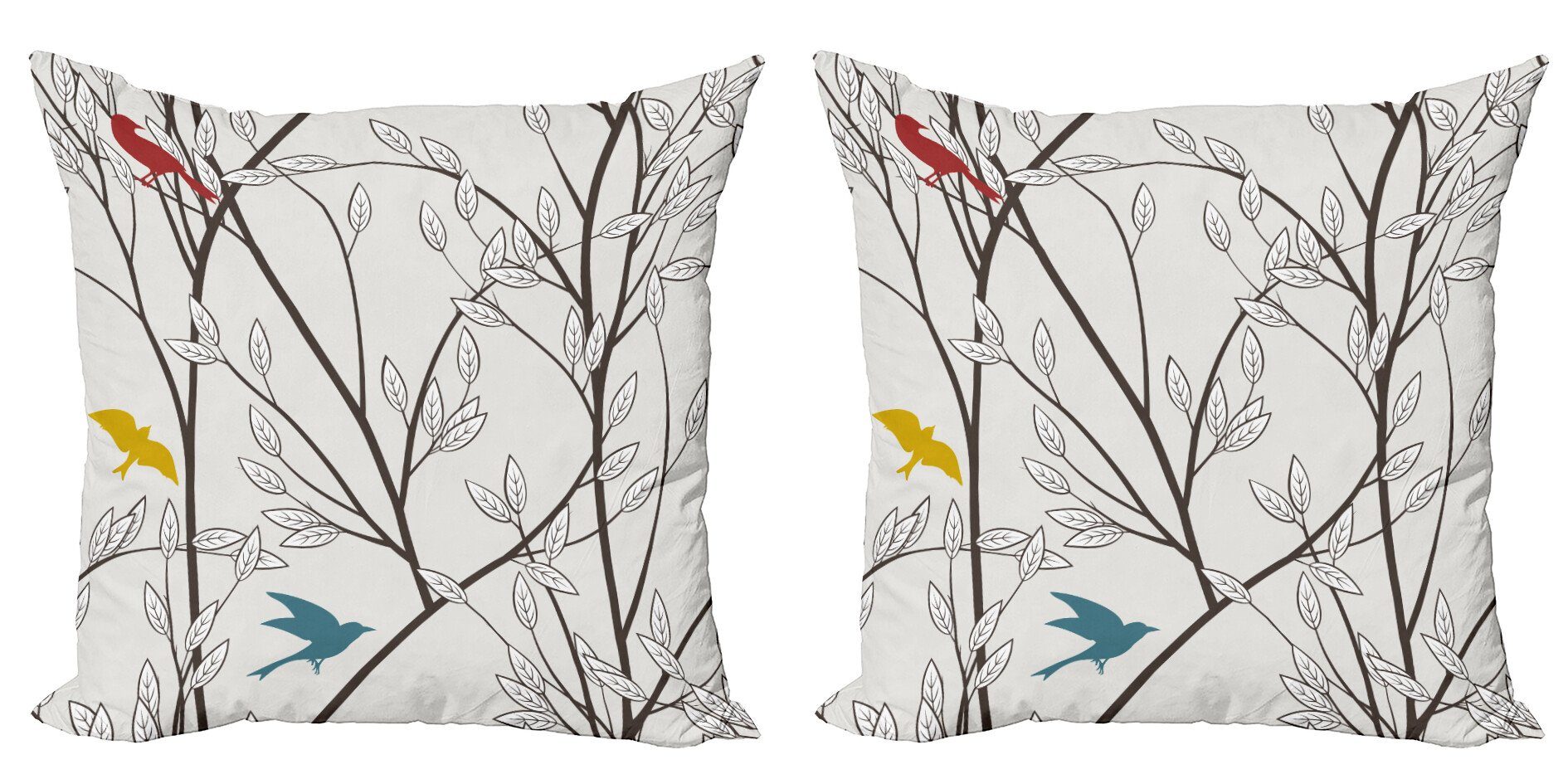 Kissenbezüge Modern Accent Doppelseitiger Digitaldruck, Abakuhaus (2 Stück), Vögel Vögel Wildlife Cartoon