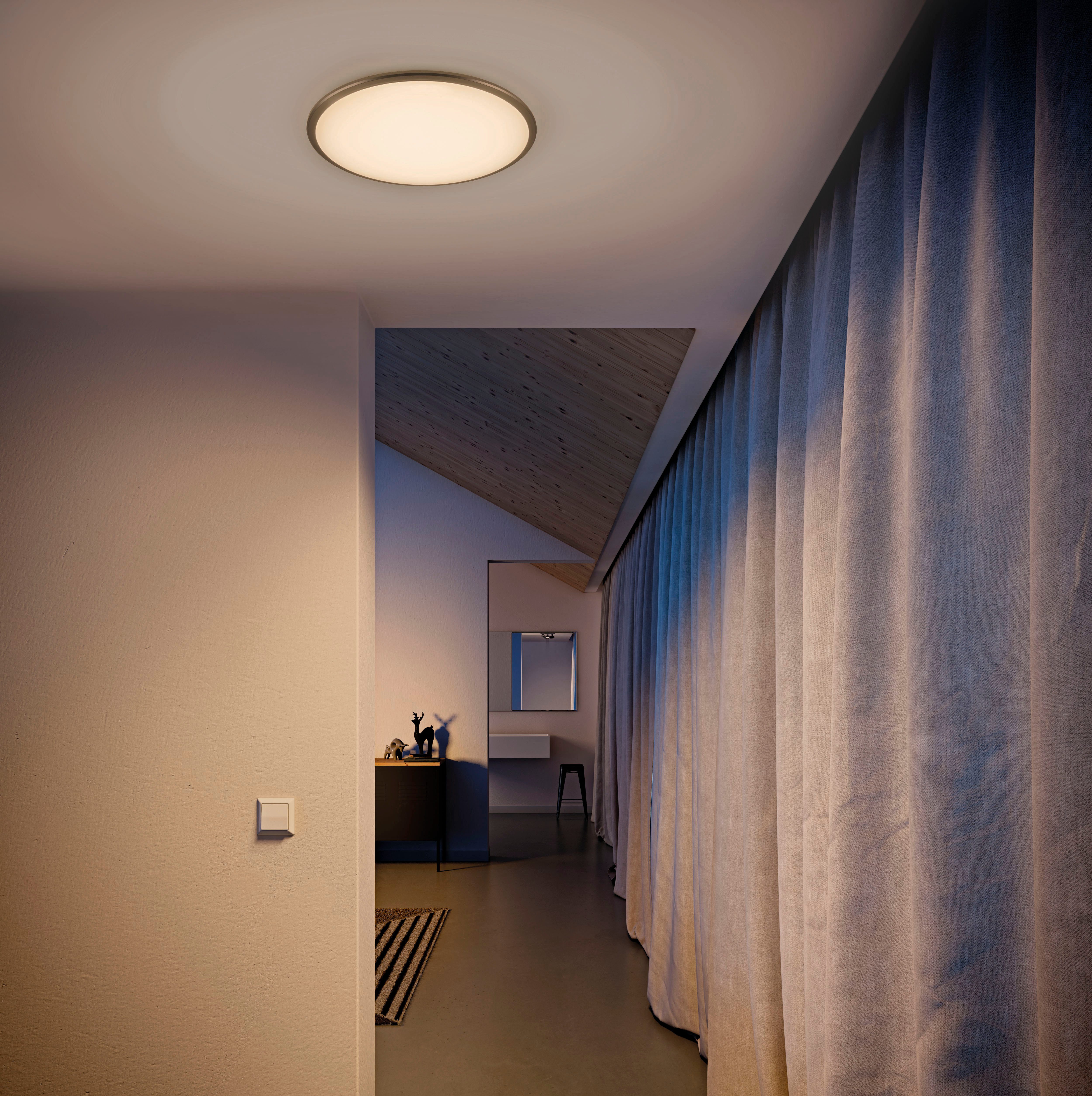 Philips LED Deckenleuchte Twirly 1200lm grau, LED fest integriert, Warmweiß
