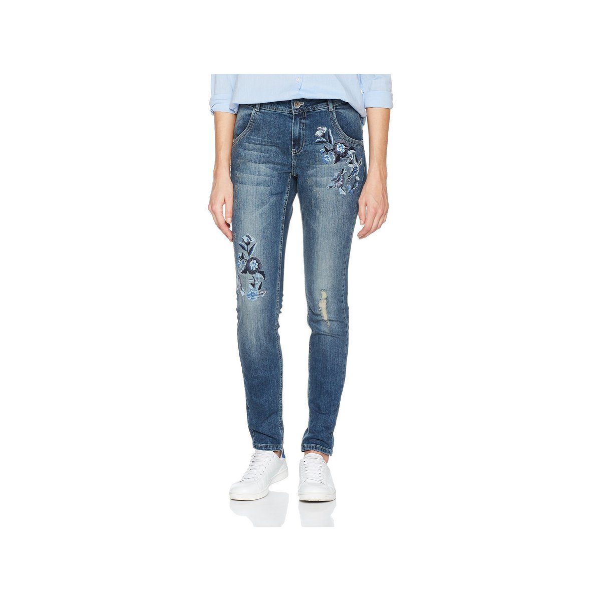 Taifun 5-Pocket-Jeans blau regular (1-tlg) | Straight-Fit Jeans