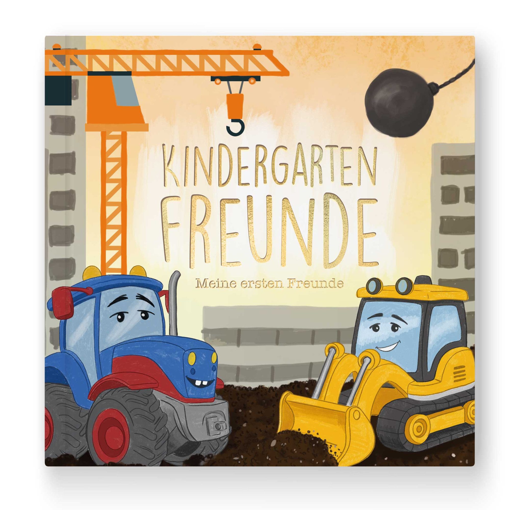 CUPCAKES & KISSES Freundebuch Kindergartenfreundebuch Bagger Album Kita Baustelle