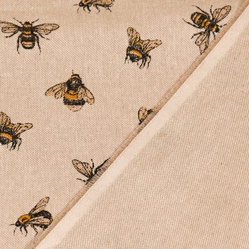 SCHÖNER LEBEN. Tischdecke SCHÖNER LEBEN. Tischdecke Bee Buzzing Bienen Hummeln natur gelb, handmade