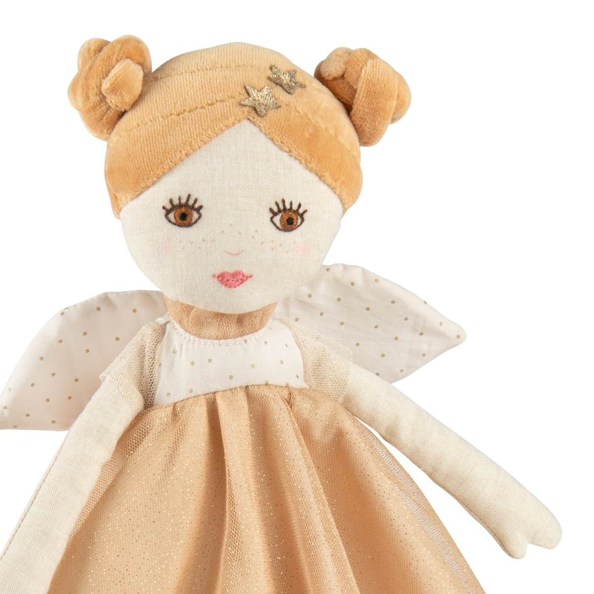 Moulin Roty Babypuppe Fee Mélusine gold Feenpuppe aus Fee zum Spielen und Kuscheln (1-tlg), Feenpuppe