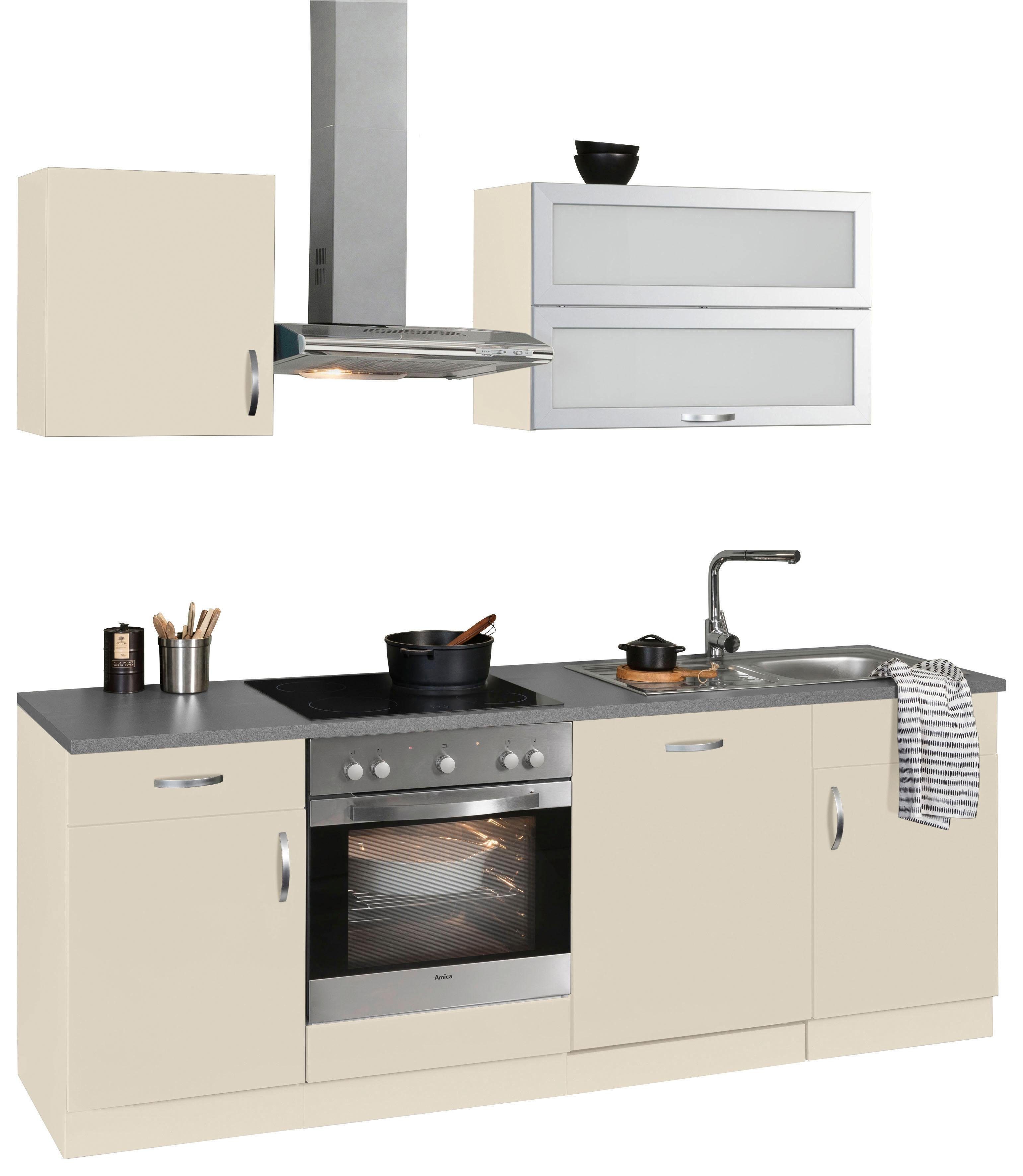 wiho Küchen Küchenzeile »Amrum«, mit E-Geräten, Breite 220 cm