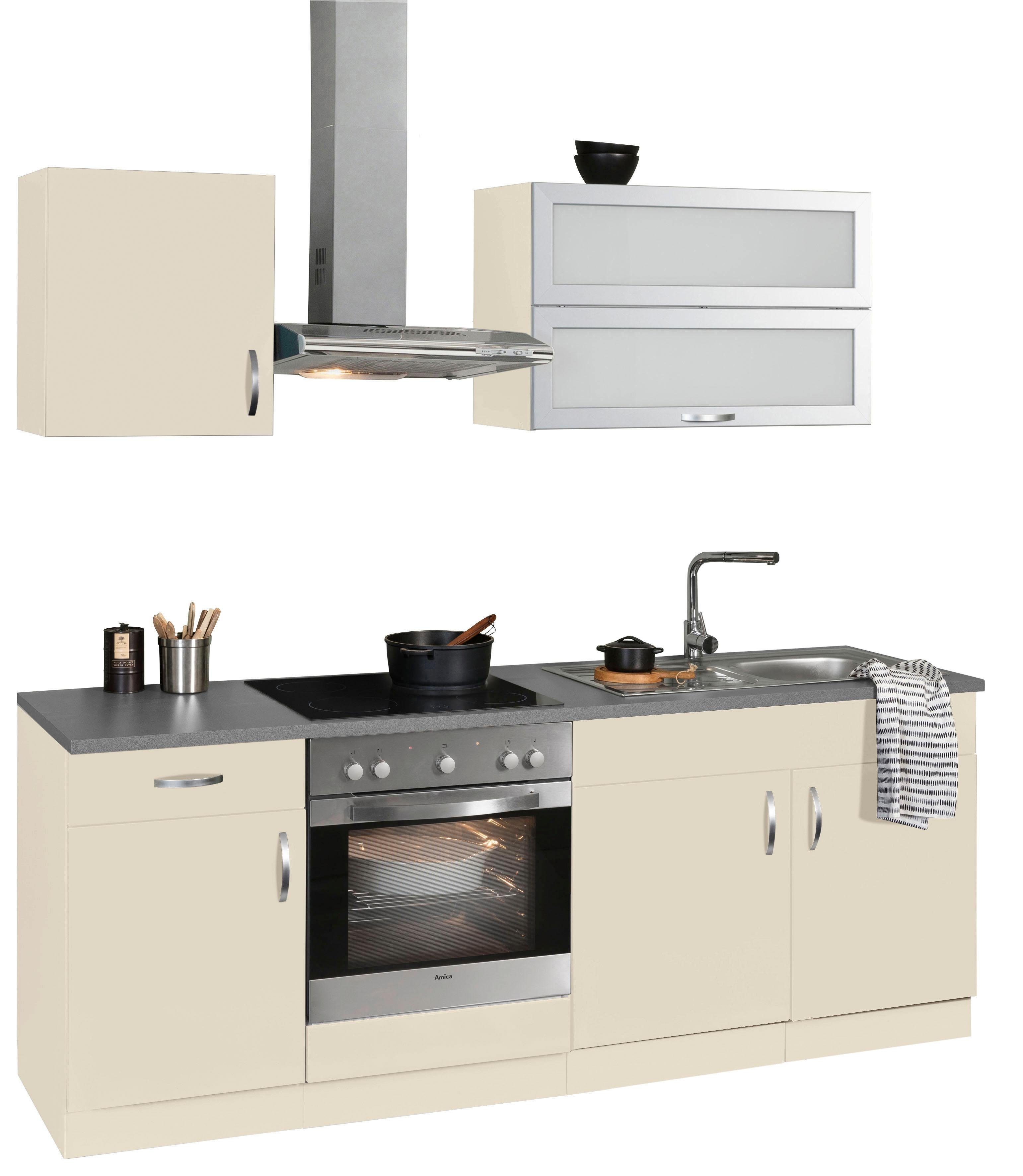 WIHO Küchen Küchenzeile mit E-Geräten »Amrum«, Breite 210 cm - wiho Küchen