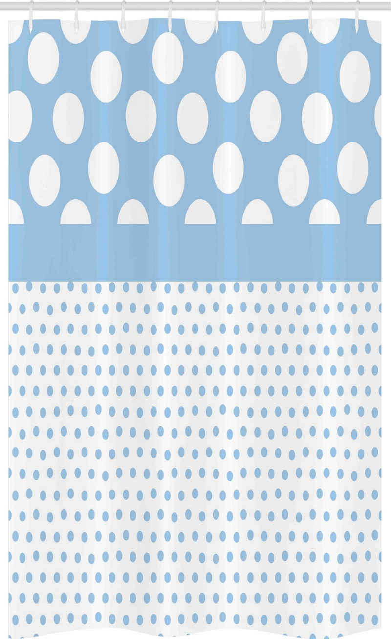 Abakuhaus Duschvorhang Badezimmer Deko Set aus Stoff mit Haken Breite 120 cm, Höhe 180 cm, Jahrgang Baby-Blau-Tupfen