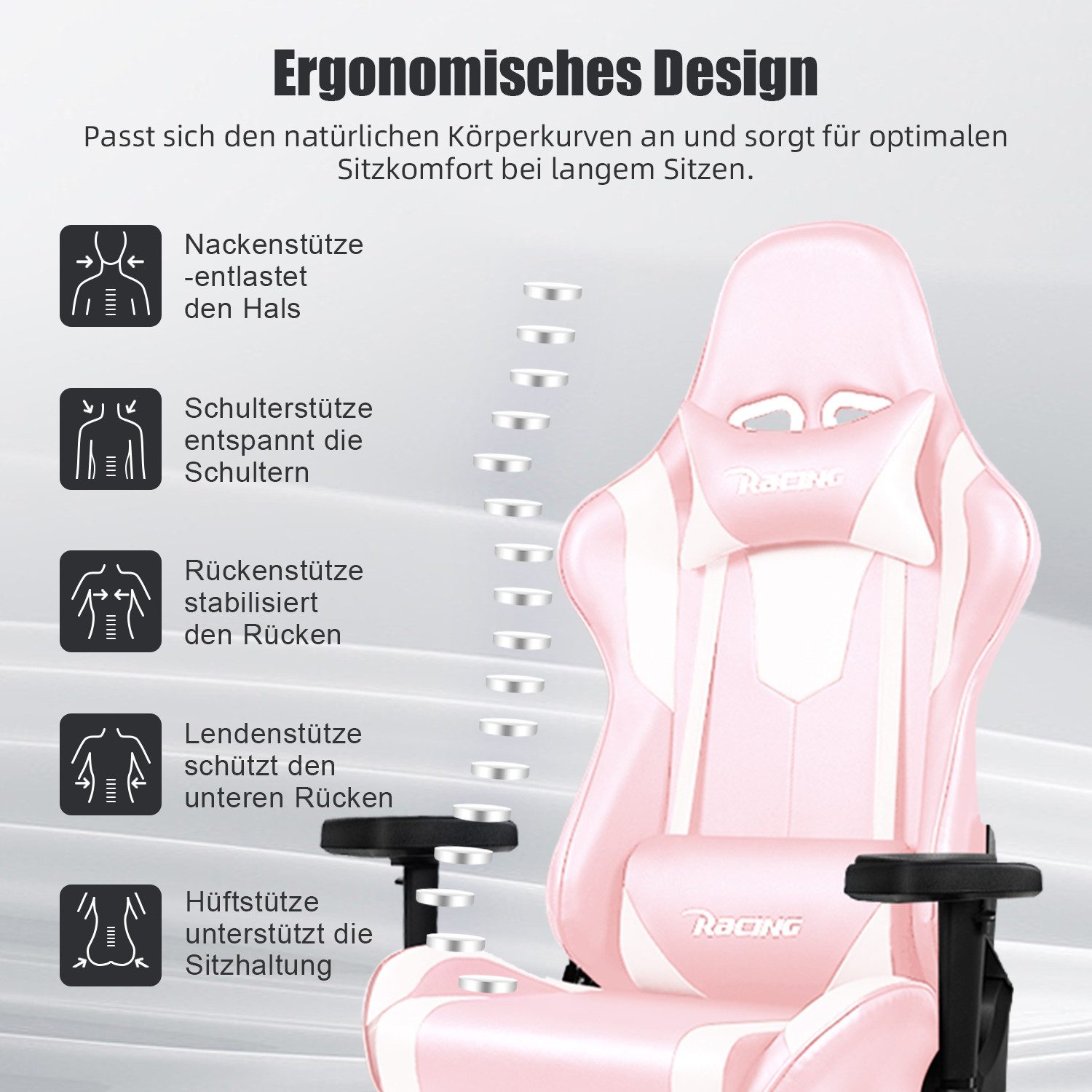 Homimaster Gaming-Stuhl Gaming Stuhl, Ergonomischer Bürostuhl,Gaming Chair günstig online kaufen