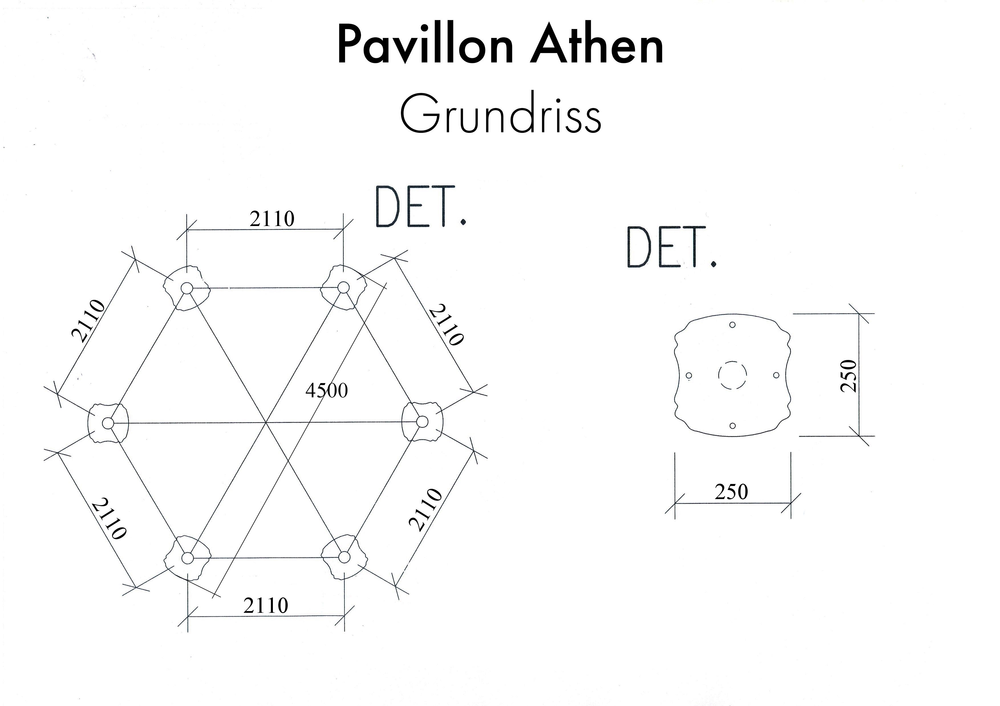 moebelfaktor Pavillon Athen, 8-10mm starkes Eisen BxTxH 450x450x385