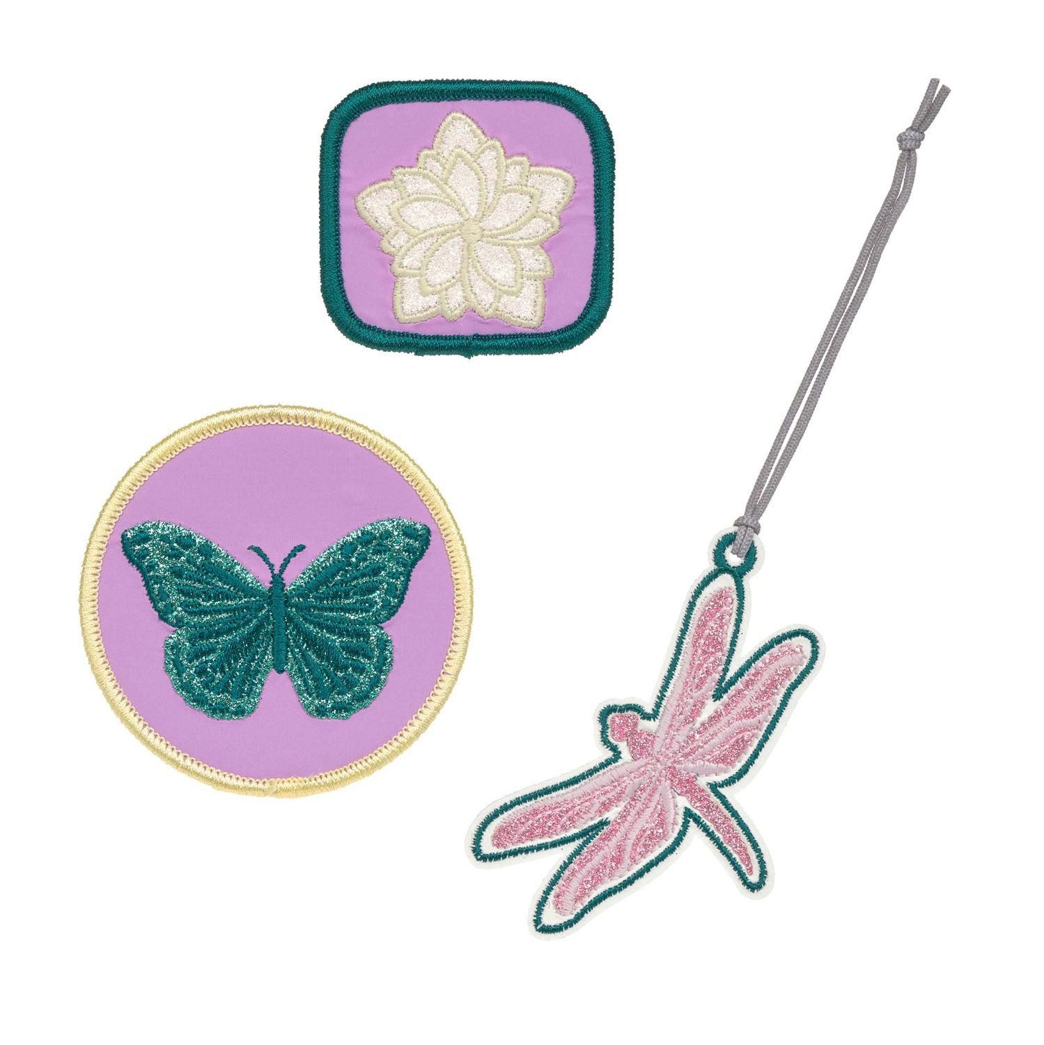 LÄSSIG Schulranzen Lässig Anhänger & Patches 3er Set, Libelle