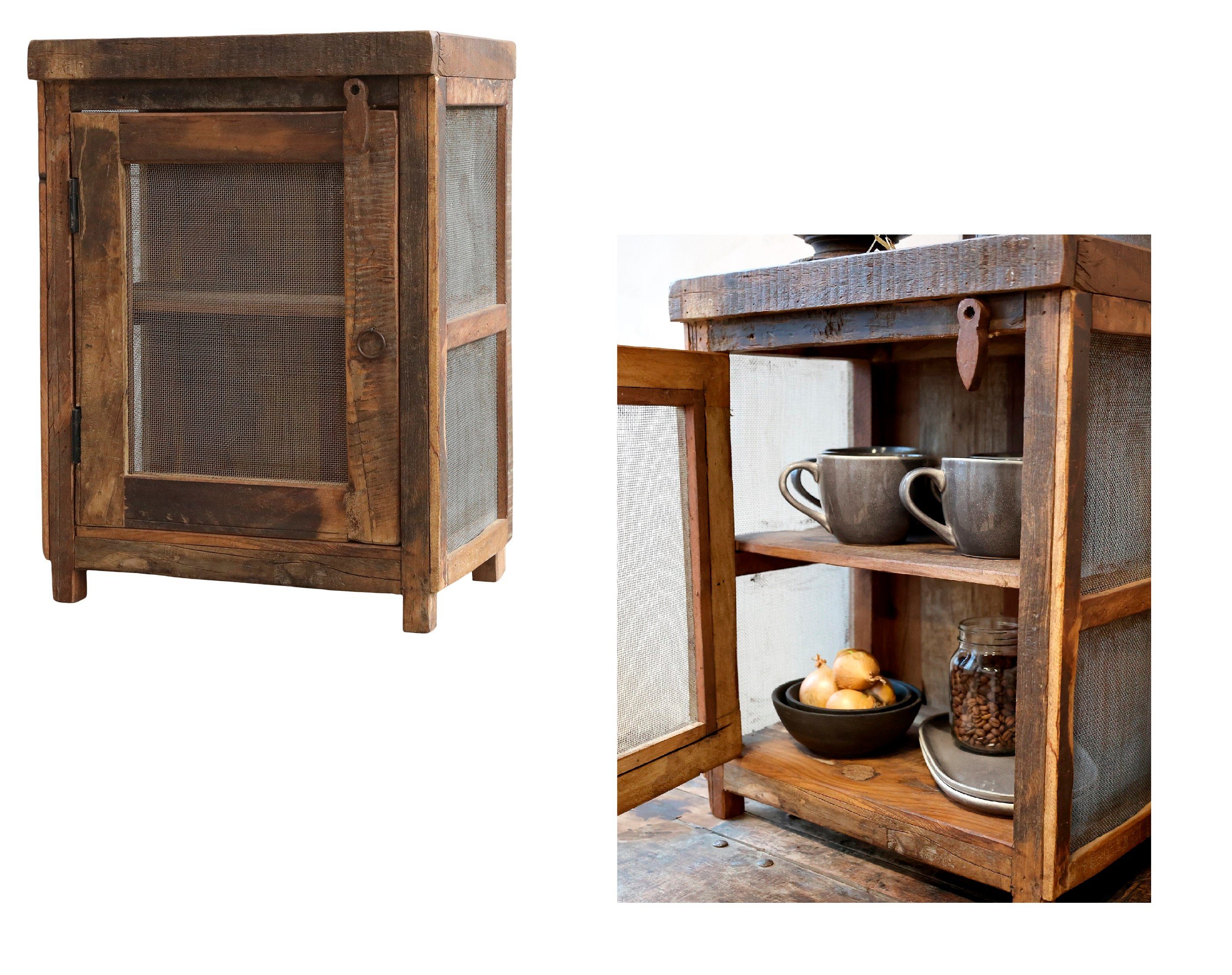 Chic Antique Vorratsschrank Chic Antique Fliegenschrank Alt Holz Unika Nachttisch Schrank Regal