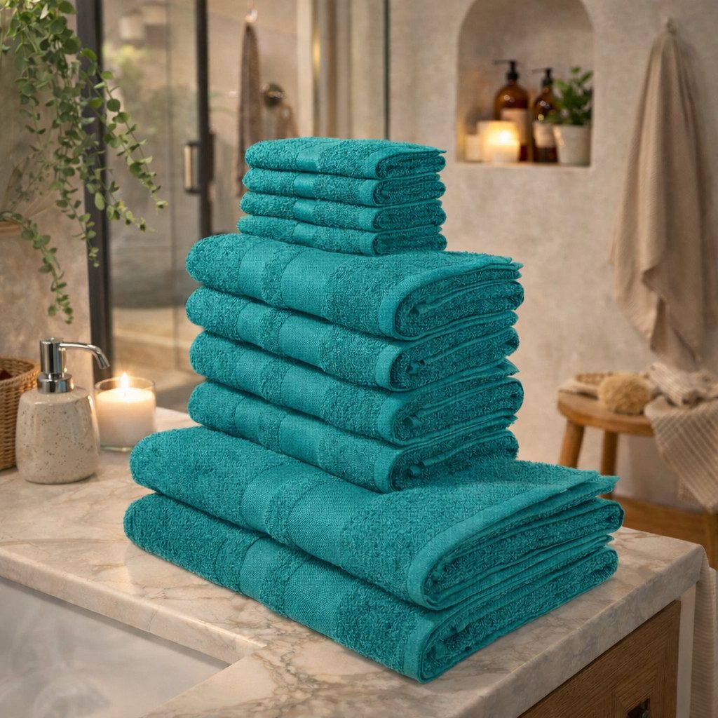 OTTO home Handtuch Set Vanessa, 10-tlg Handtuch-Set, weich, in Standard- und Premium-Qualität, Walkfrottee (Set, 10-St), 100% Baumwolle, Duschtücher, Handtücher, Gästetücher, mit Bordüre