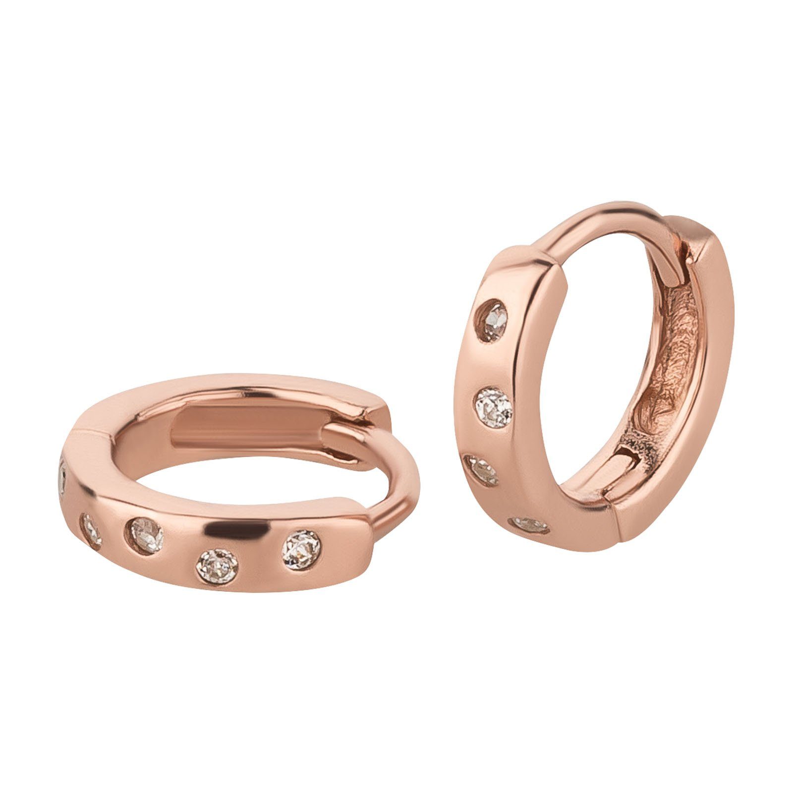 schmuck23 Klappcreolen Ohrringe Creolen 925 Silber Damen Kinder 1,2 cm x 0,3 cm, Silberschmuck Kinderschmuck,Geschenk