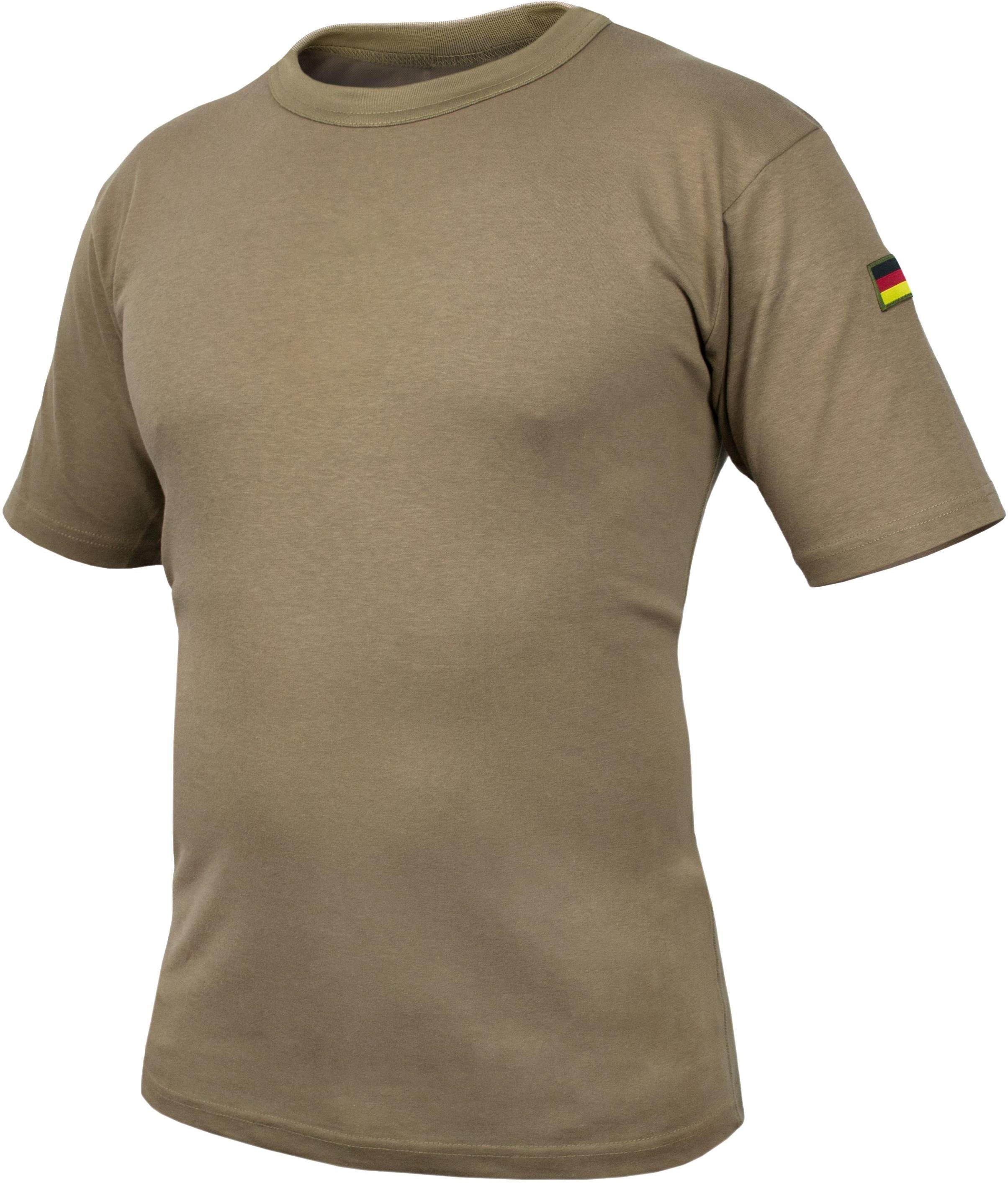 normani Funktionsshirt Herren Tactical T-Shirt „Macapá“ Bundeswehr Tropen BW Tropenhemd Unterhemd mit Deutschlandfahnen Kurzarm Tactical Shirt Khaki | Funktionsshirts