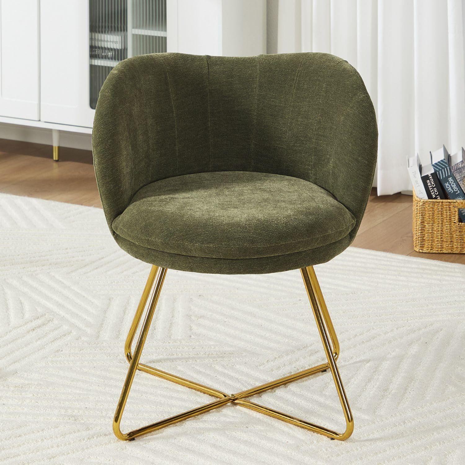 WAHSON OFFICE CHAIRS Loungesessel Kunstfell/Chenille Akzentstuhl mit Metall günstig online kaufen