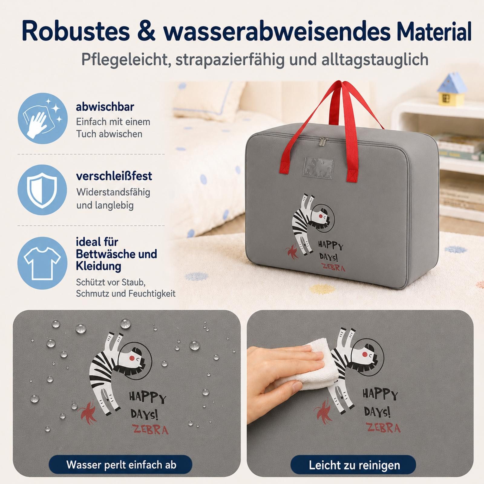 VERCO Reisetasche Kinder Gepäcktasche faltbar für Klassenfahrt (1-tlg), Faltbare Aufbewahrungstasche Kinderzimmer Camping Urlaub