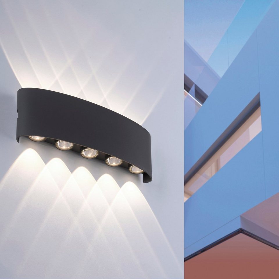 Paul Neuhaus Außen-Wandleuchte CARLO, LED fest integriert, Warmweiß, LED,  IP54, IP54, Warmweiße Lichtfarbe, gemütliches Ambiente