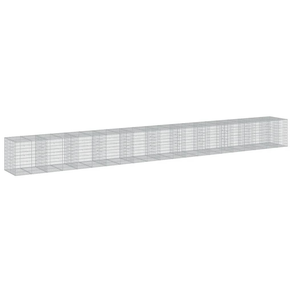 vidaXL Blumentopf Gabione mit Deckel 1050x100x100 cm Verzinktes Eisen (1 St)